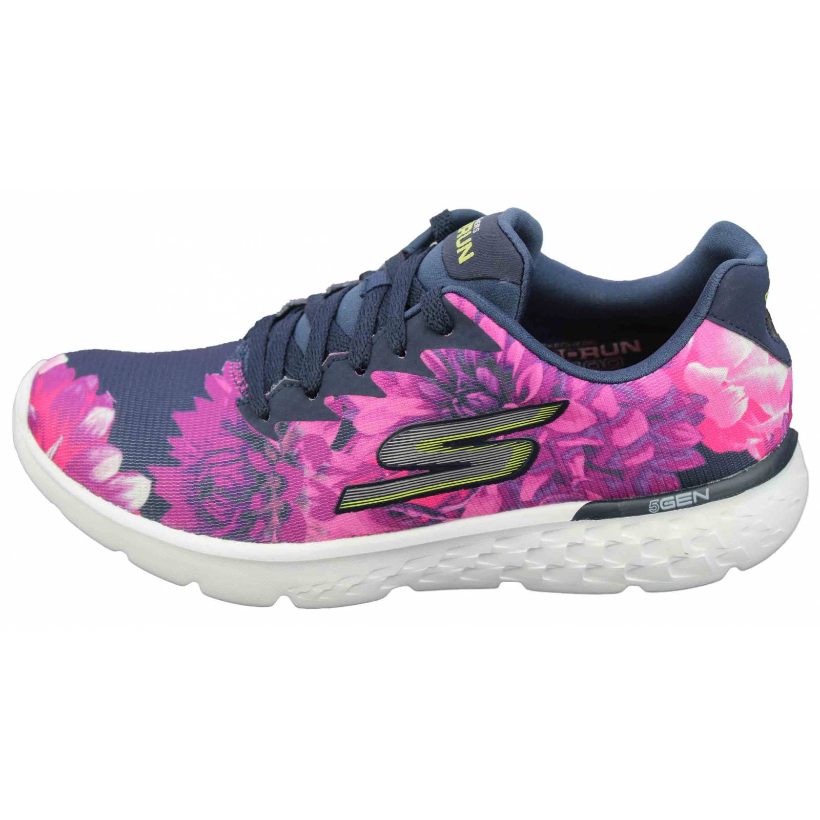 Tenis skechers dama go run 400 strive x morado flores