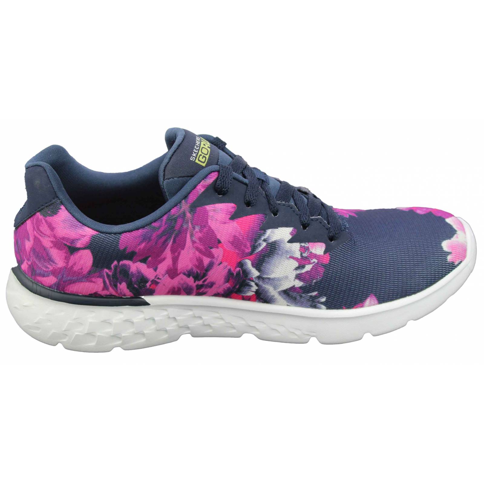 Tenis skechers dama go run 400 strive x morado flores