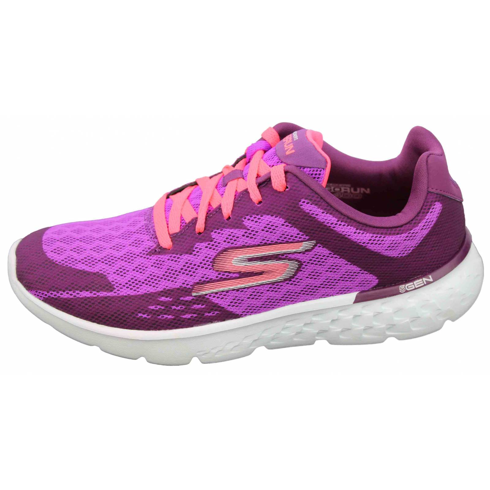 Tenis skechers dama go run 400 disperse x morado rosa