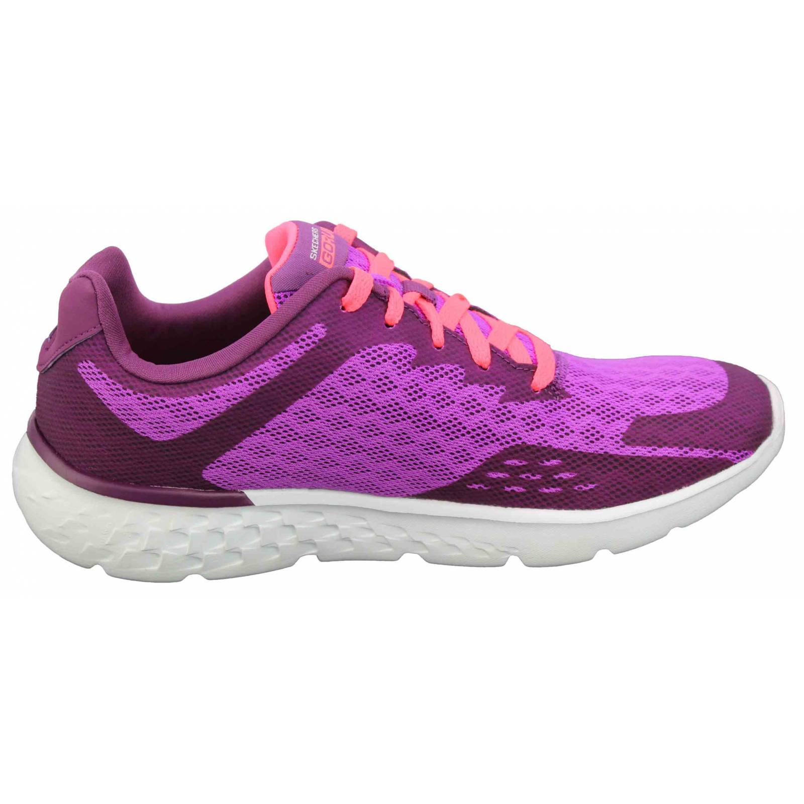 Tenis skechers dama go run 400 disperse x morado rosa