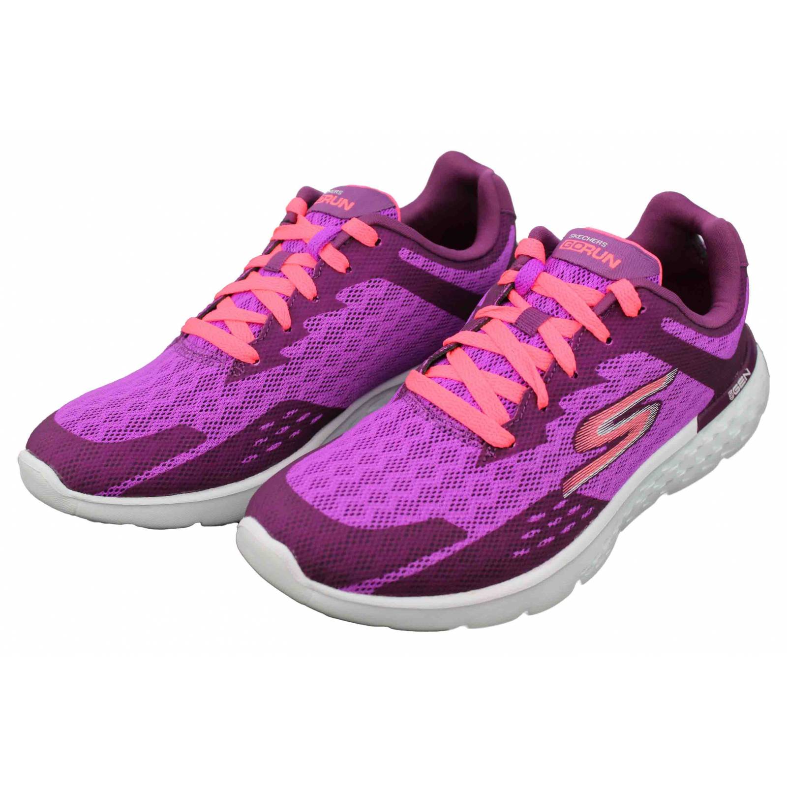 Tenis skechers dama go run 400 disperse x morado rosa