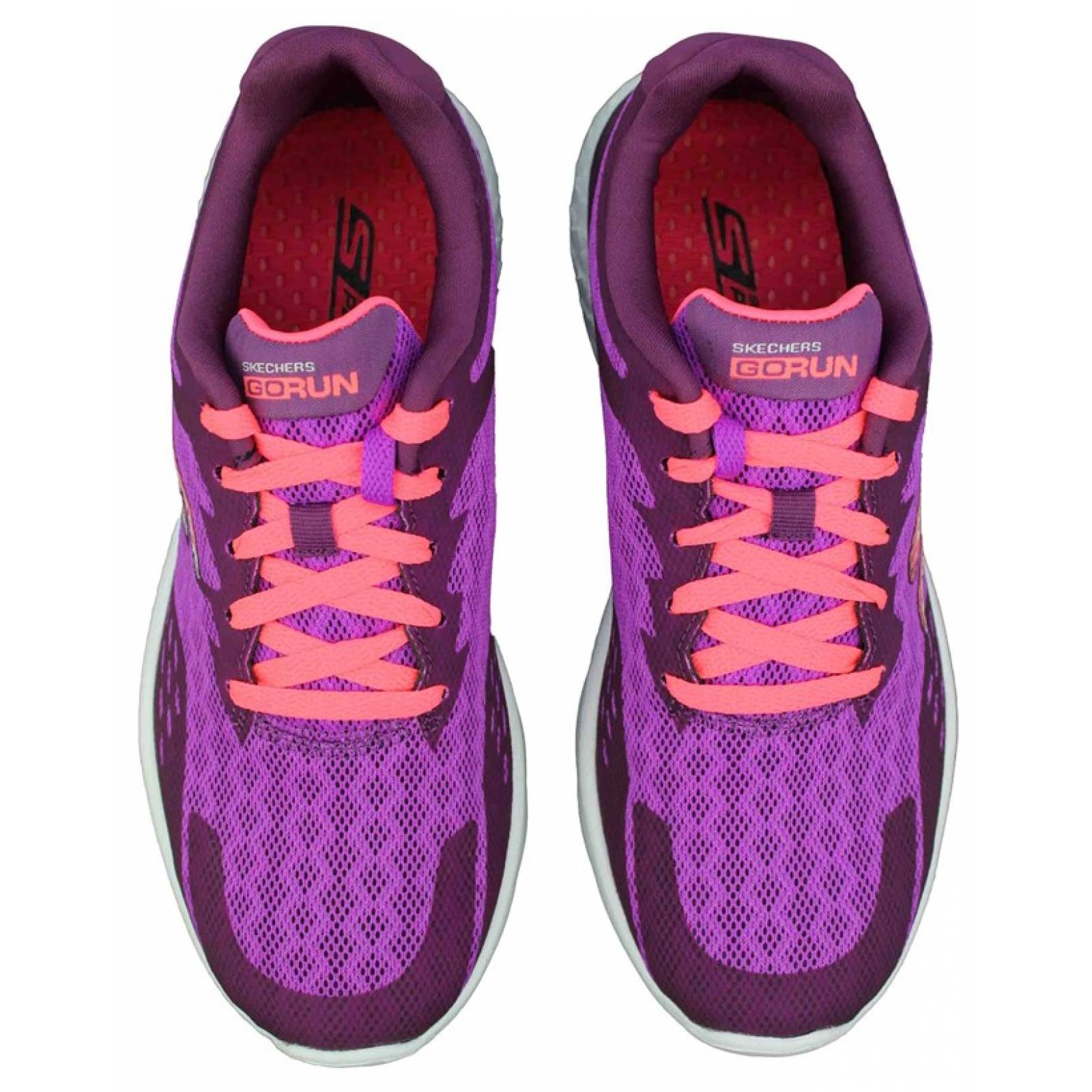 Tenis skechers dama go run 400 disperse x morado rosa