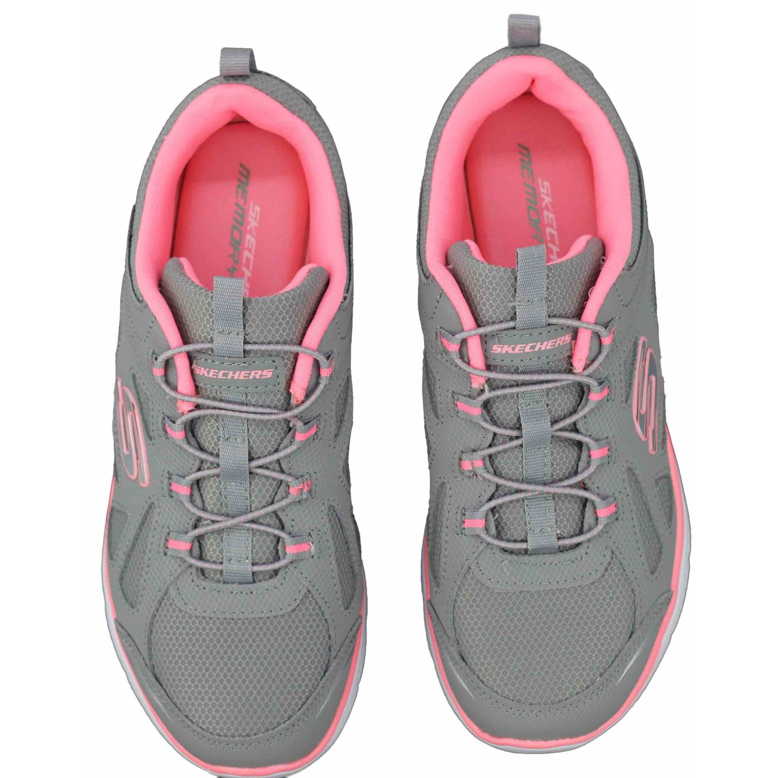 Tenis skechers dama summits built in gris rosa