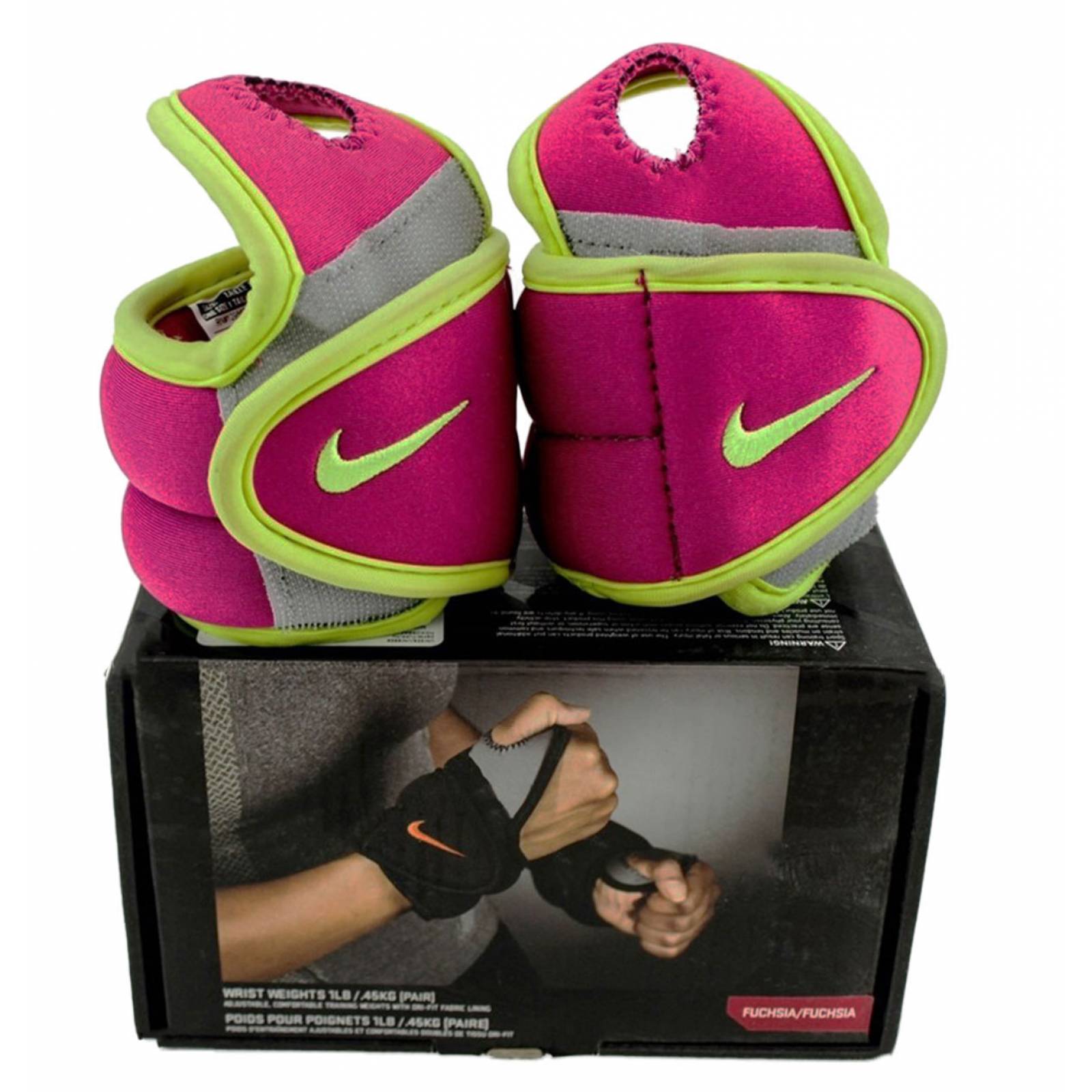 Polaina para muñecas nike .45 kg color rosa amaril
