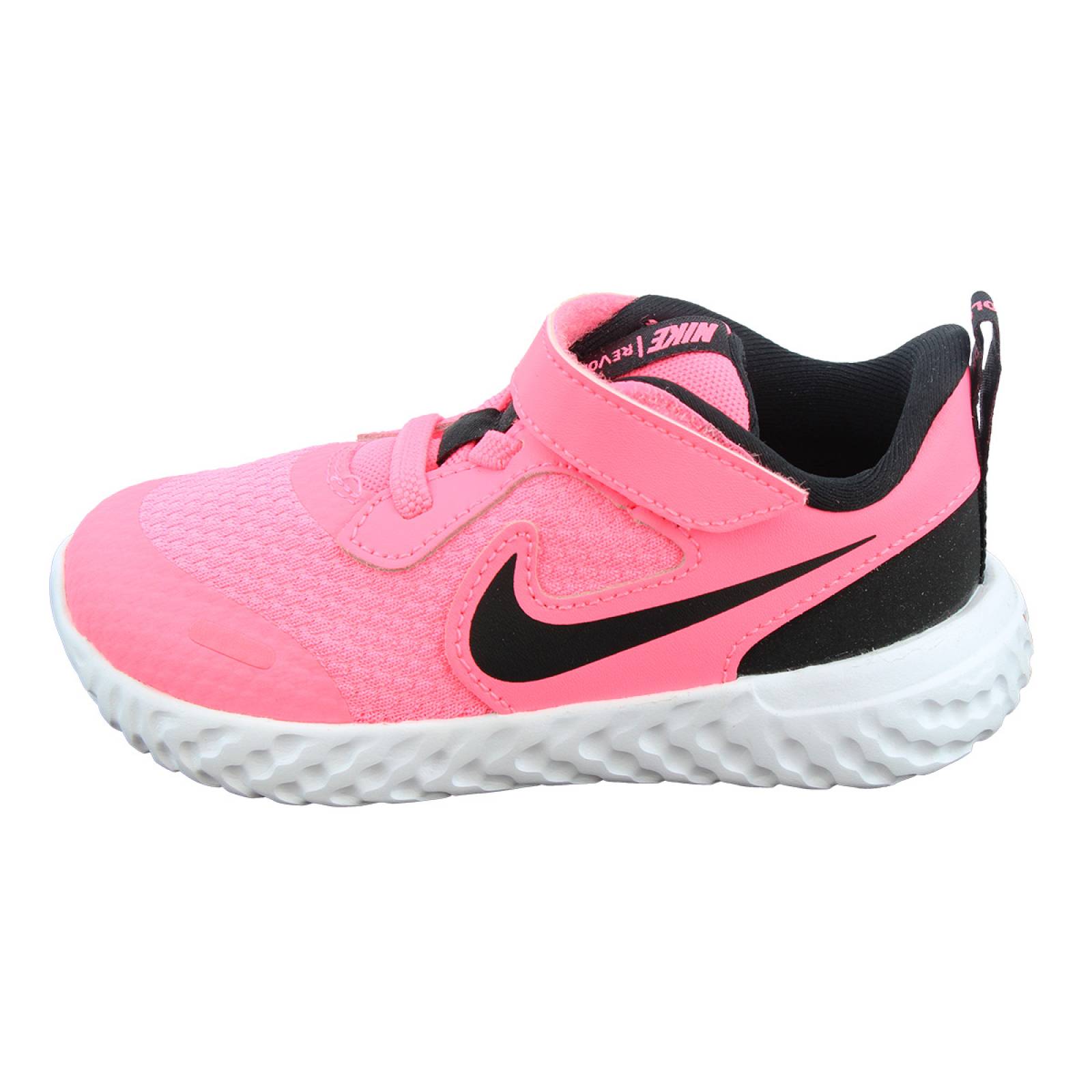 Tenis nike revolution 5 game niÑa rosa negro blanco