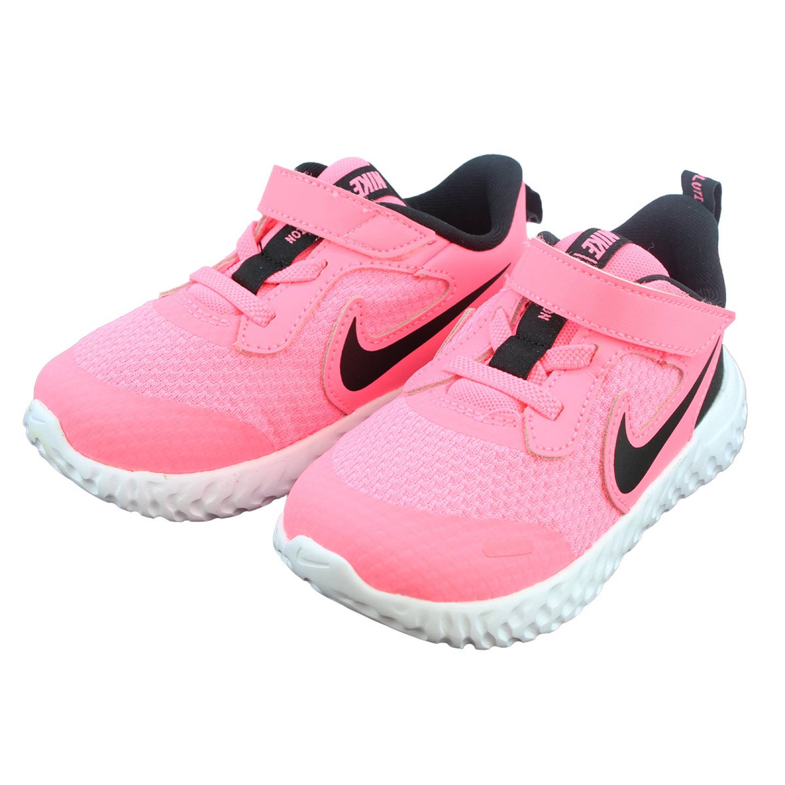 Tenis nike revolution 5 game niÑa rosa negro blanco
