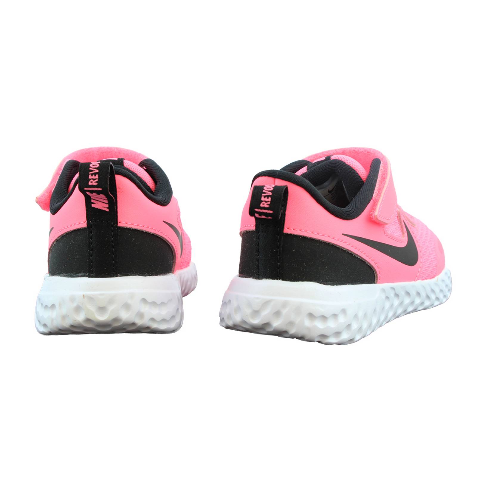 Tenis nike revolution 5 game niÑa rosa negro blanco