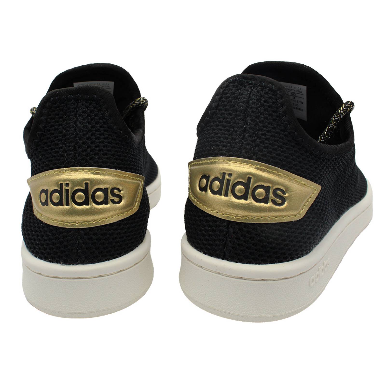Tenis adidas court adapt dama negro oro
