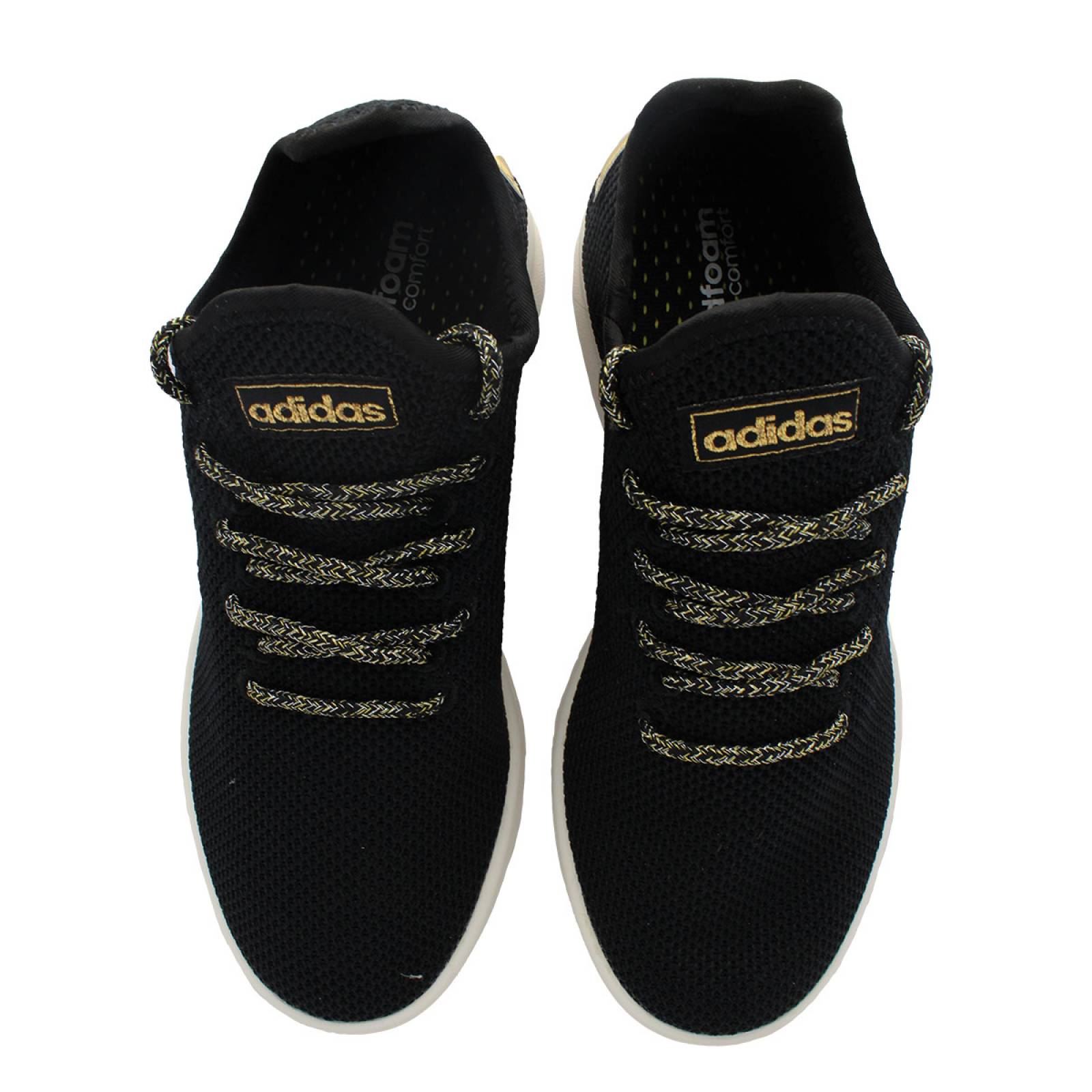 Tenis adidas court adapt dama negro oro
