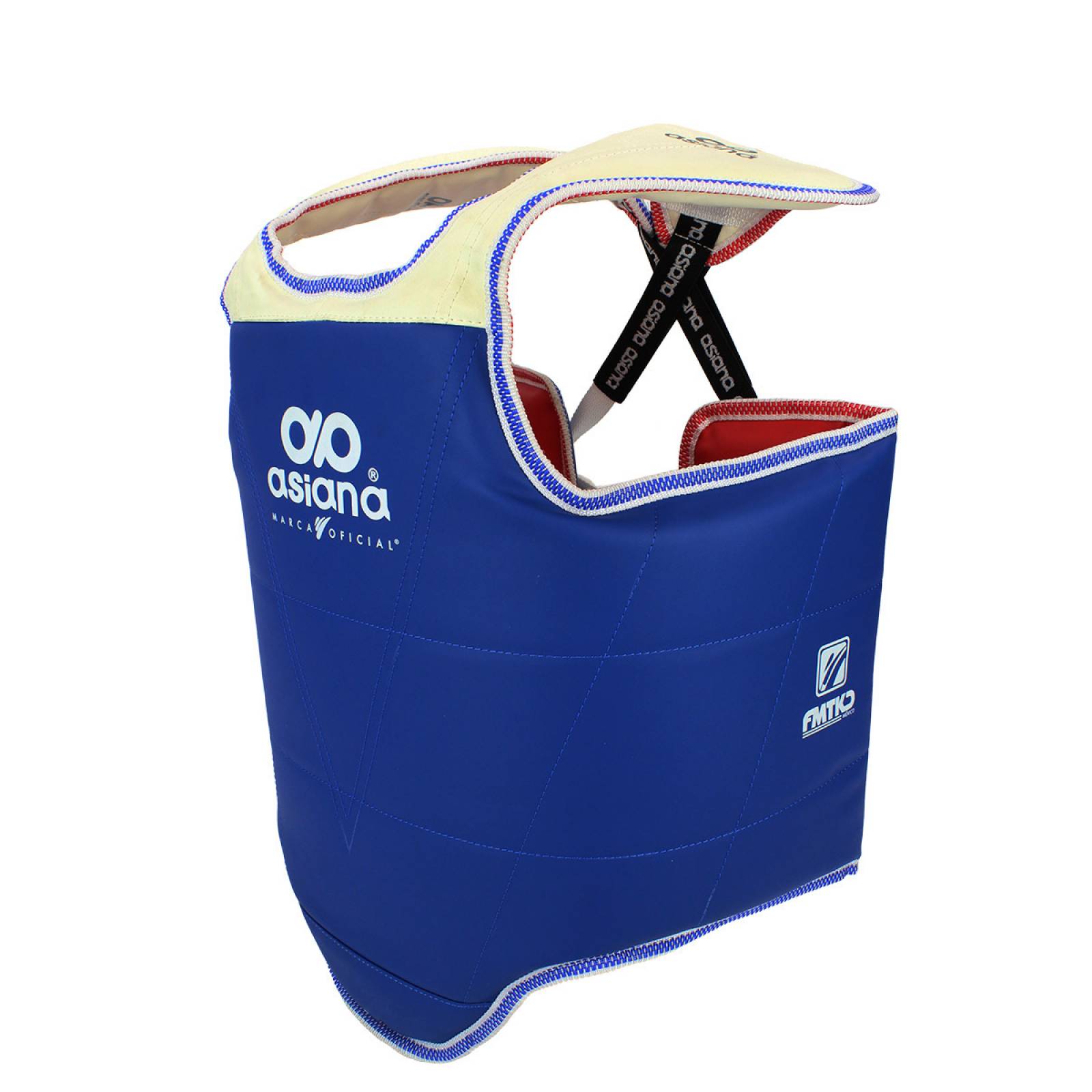 Peto asiana taekwando azul rojo triple extra chico