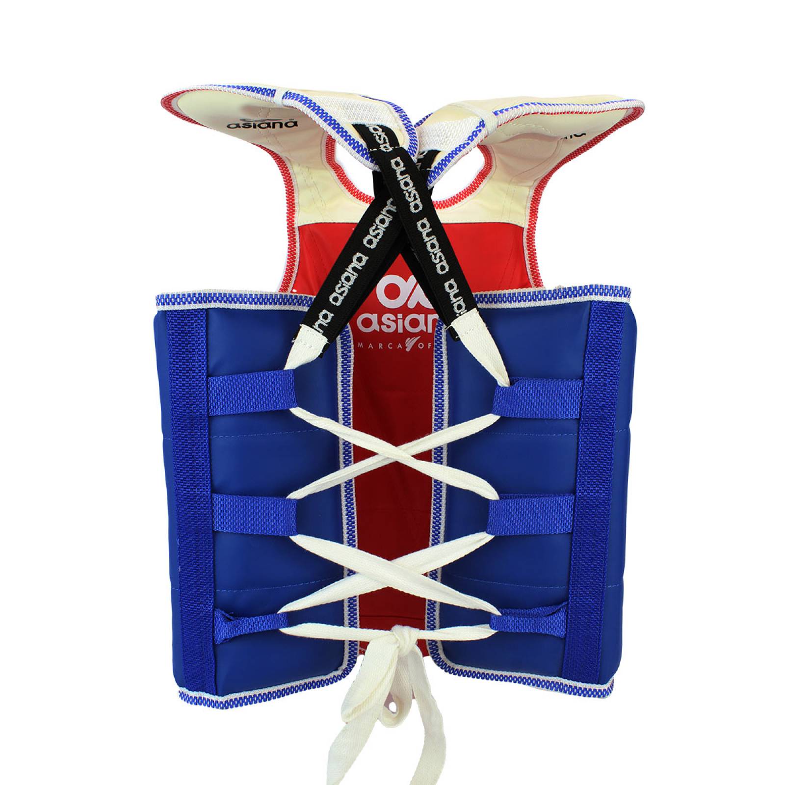 Peto asiana taekwando azul rojo triple extra chico