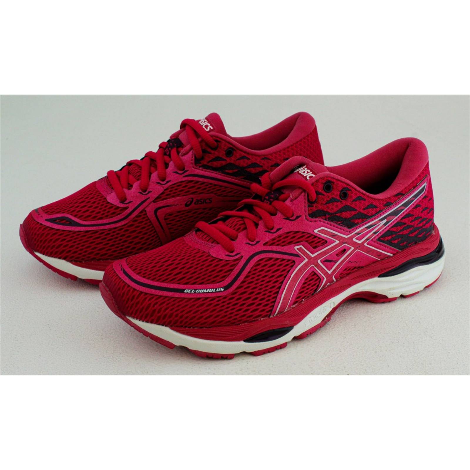 Tenis asics dama gel-cumulus 19 rosa blanco negro