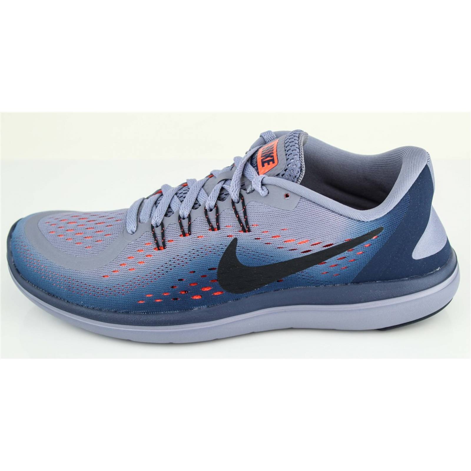 Tenis nike flex 2017 caballero gris azul negro