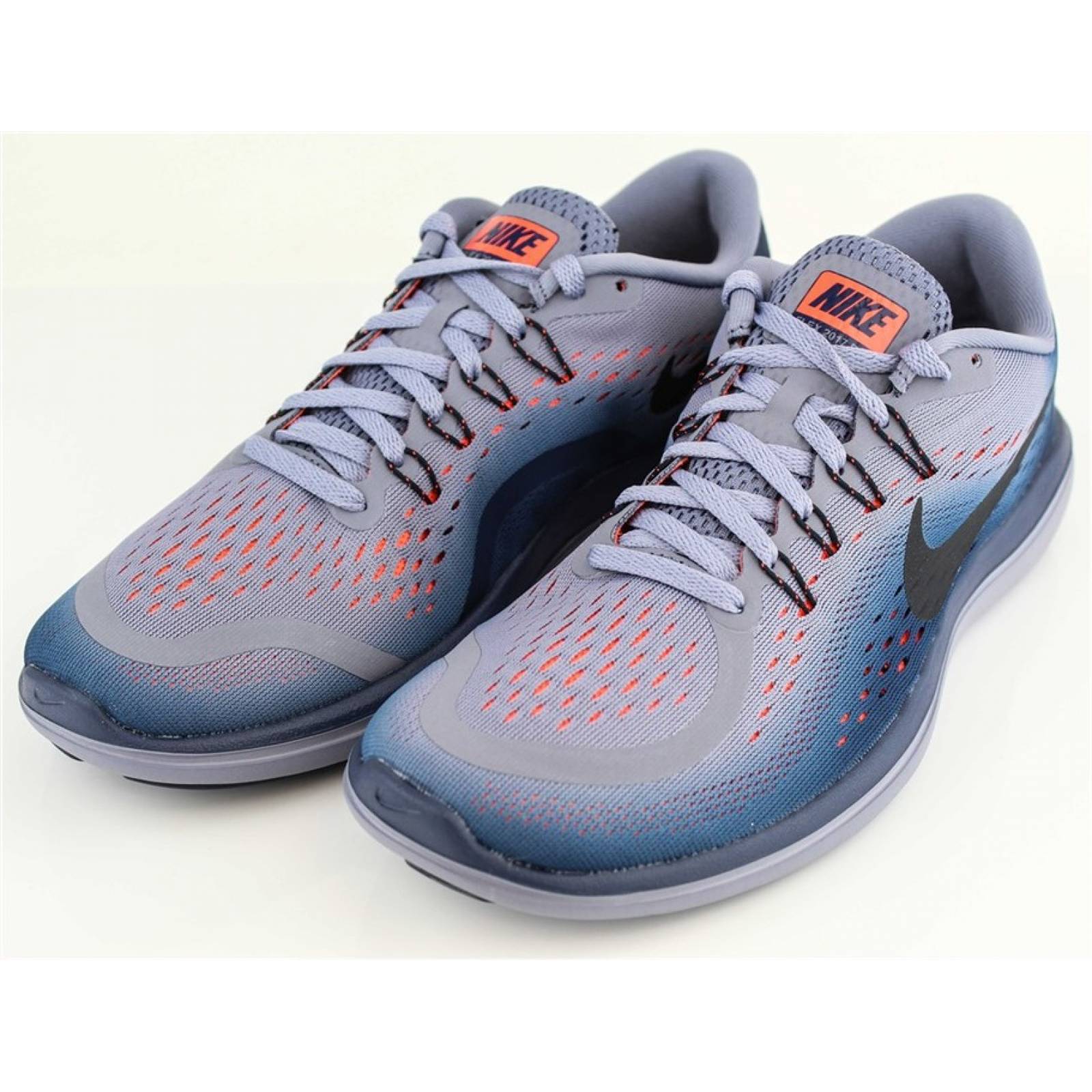 Tenis nike flex 2017 caballero gris azul negro