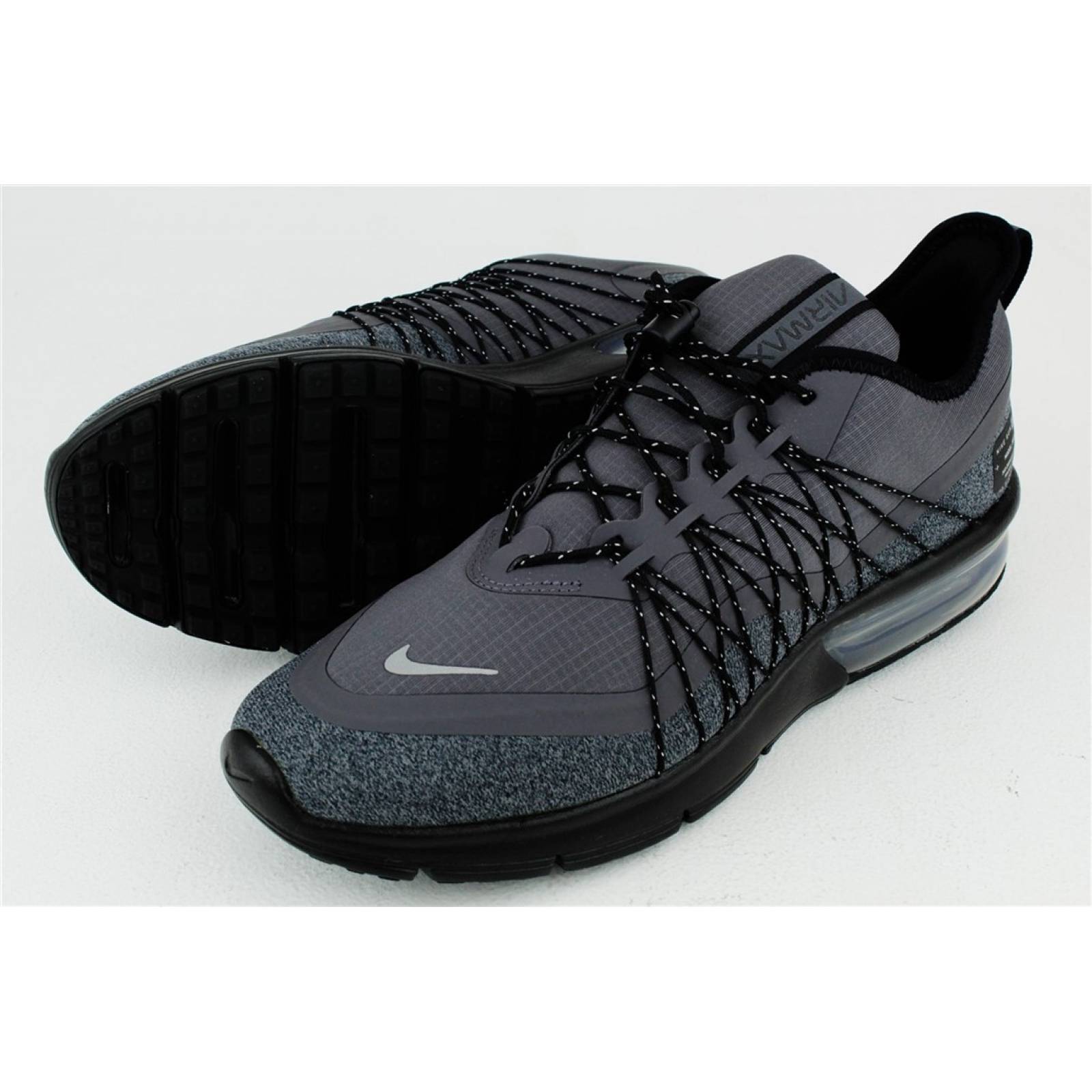 Tenis nike dama air sequent gris negro