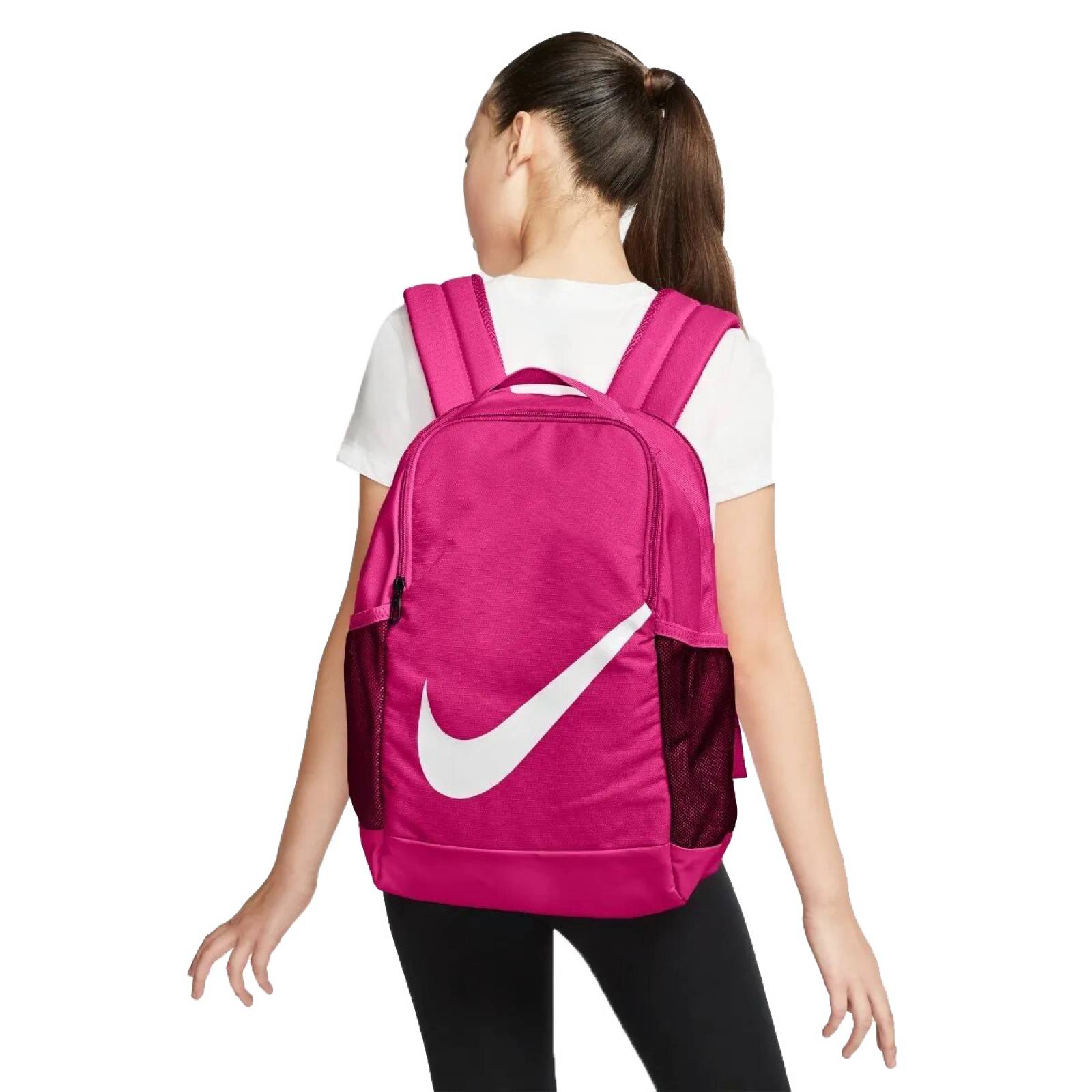 MOCHILA NIKE BRASILIA KIDS ROSA NEGRO BA6029615