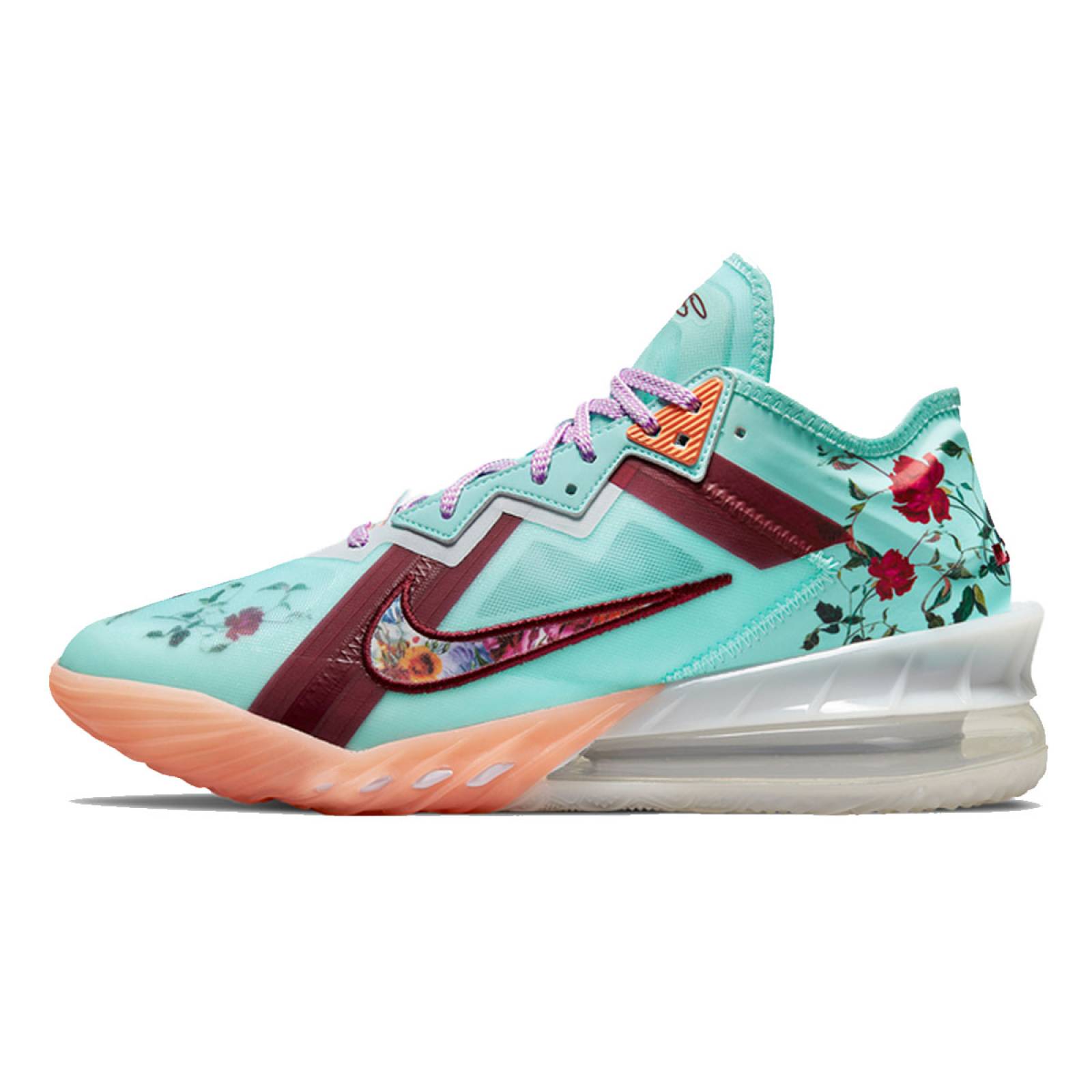 TENIS NIKE LEBRON 18 LOW FLORES MENTA VINO CV7562400