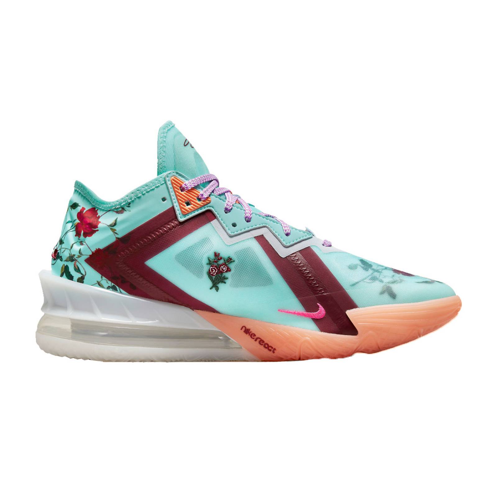 TENIS NIKE LEBRON 18 LOW FLORES MENTA VINO CV7562400