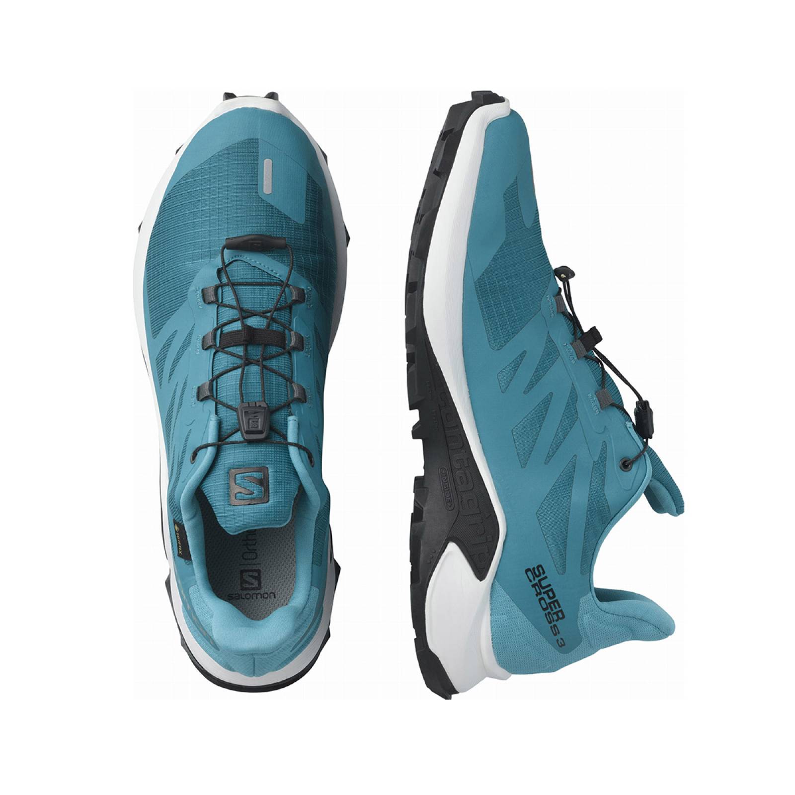 TENIS SALOMON SUPERCROSS 3 GTX -AZUL TEAL BLANCO 414558