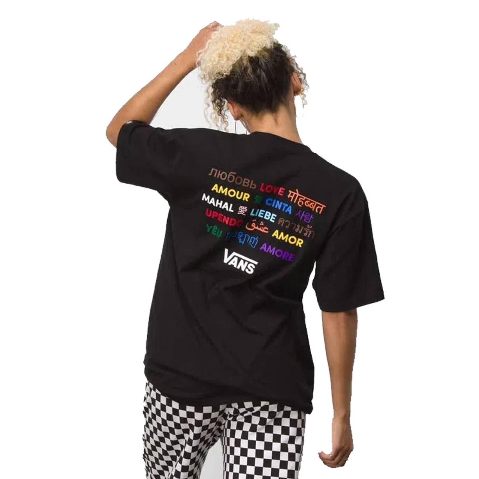 PLAYERA VANS PRIDE SS NEGRO N0A7SOHBLK