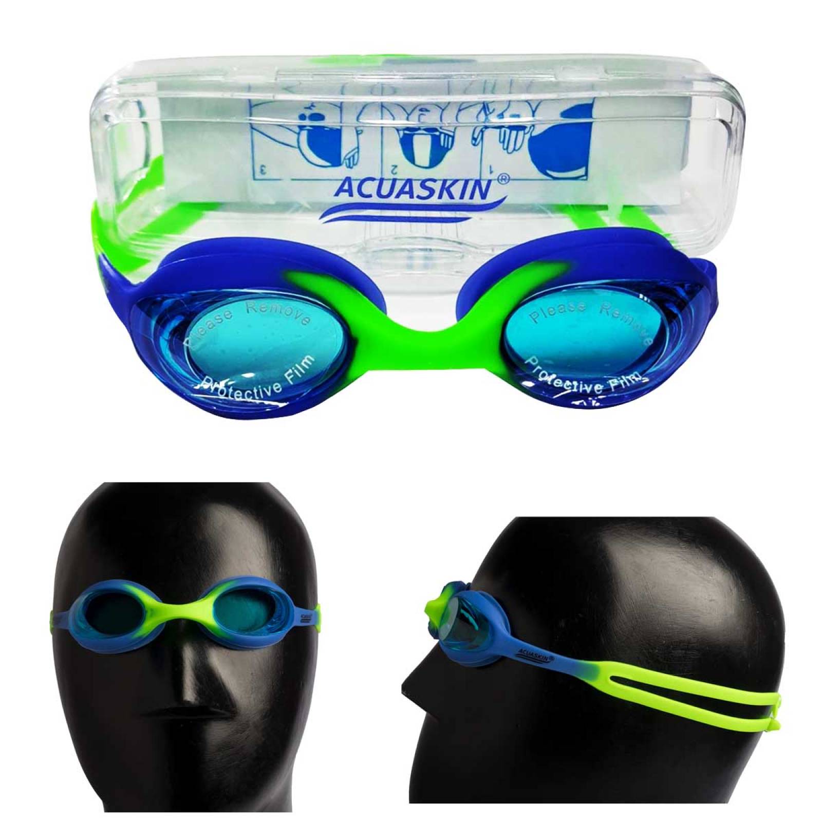 GOOGLES NATACION ACUASKIN BAFIN AZUL VERDE GBFN00VD