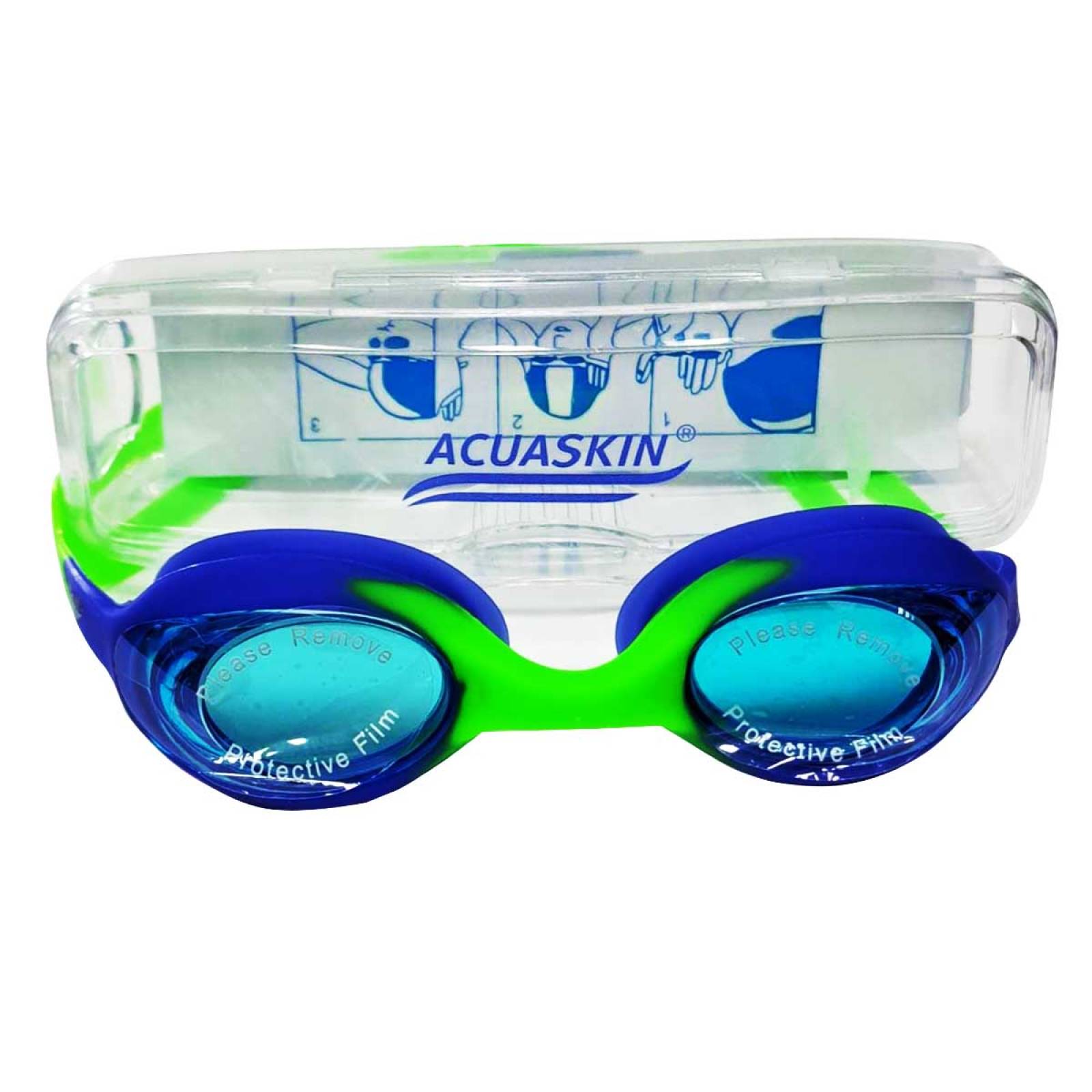 GOOGLES NATACION ACUASKIN BAFIN AZUL VERDE GBFN00VD