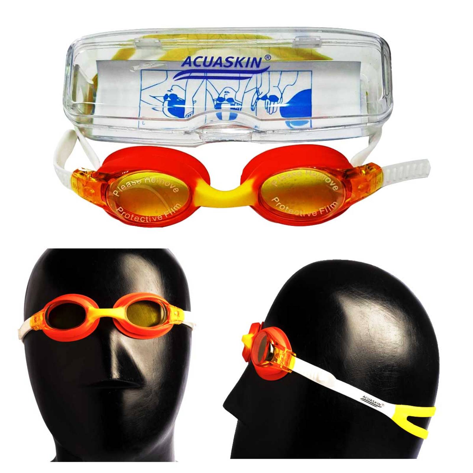 GOOGLES NATACION ACUASKIN MANDIBULIN NARANJA GMNDLN0NJA