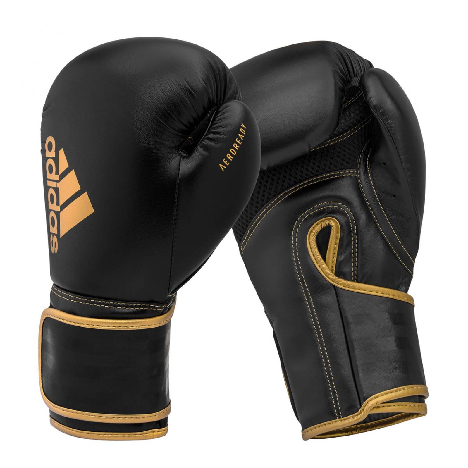 GUANTES DE BOX ADIDAS HYBRID NEGRO ORO ADIH80ORO