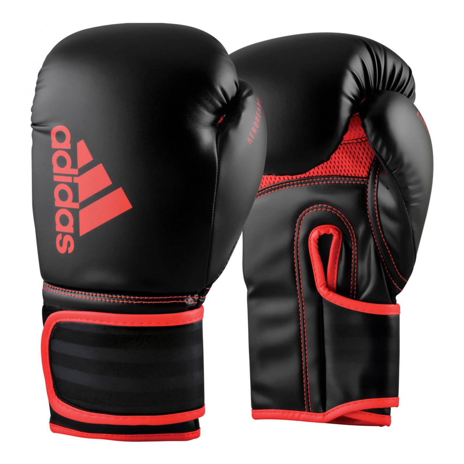 GUANTES DE BOX ADIDAS HYBRID NEGRO ROJO ADIH80RJ