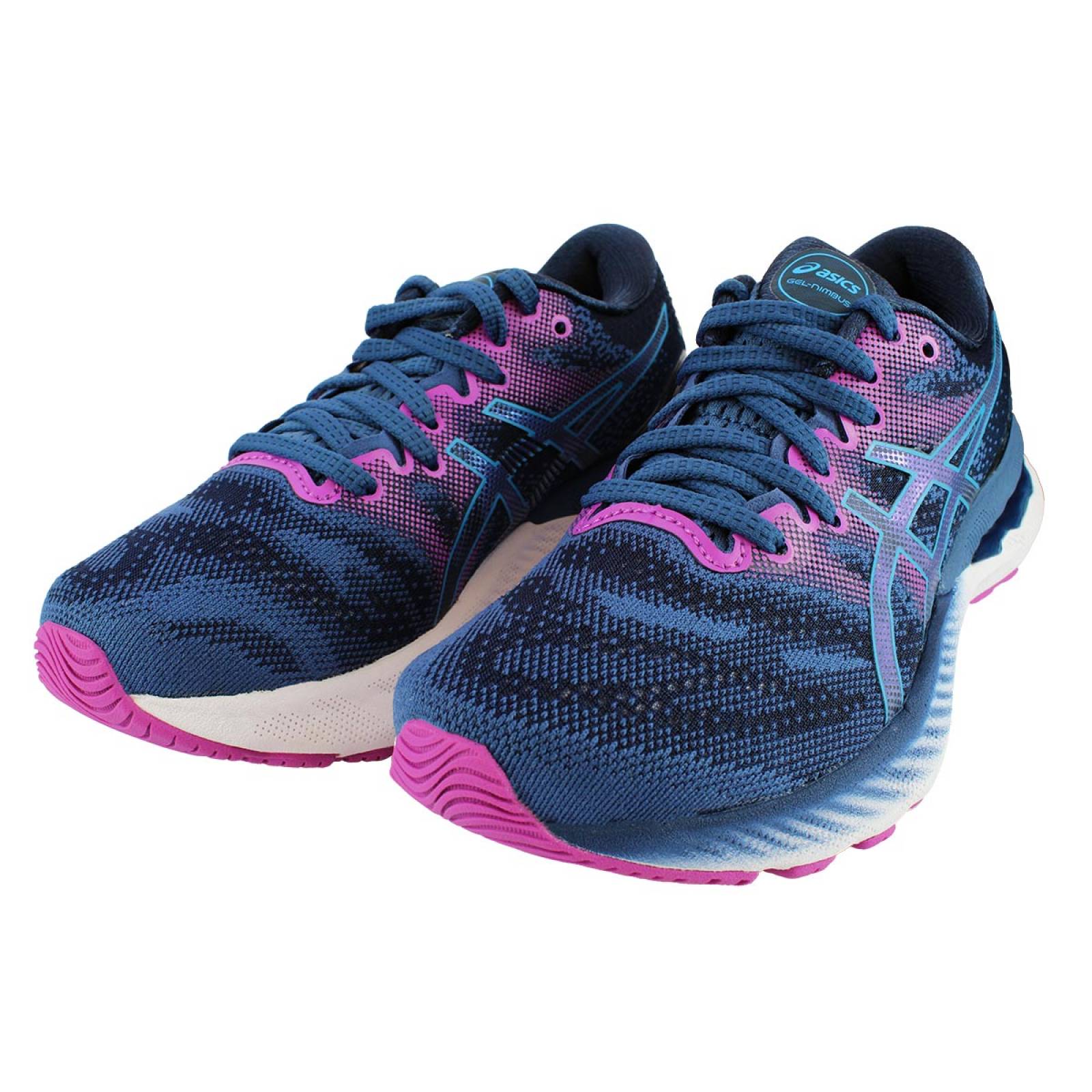 TENIS ASICS DAMA NIMBUS 23 MORADO AZUL (22.5 - 30)