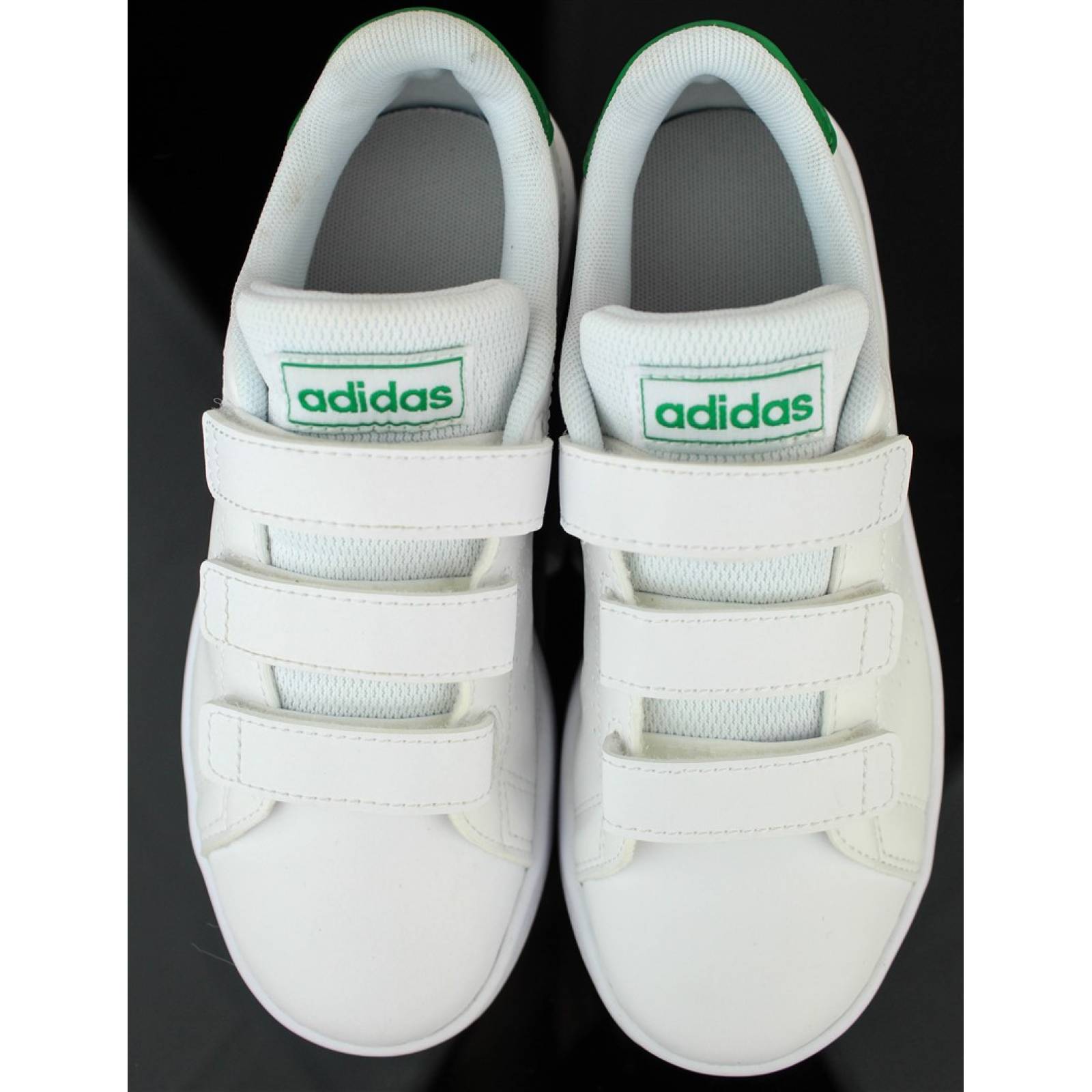 TENIS ADIDAS ADVANTAGE JOVEN BLANCO CON VERDE