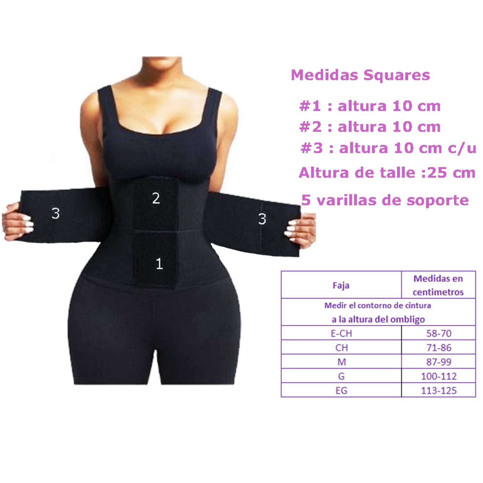 Faja 3 Velcros Talle Corto 25 cm Triple Ajuste Compresion Mujer