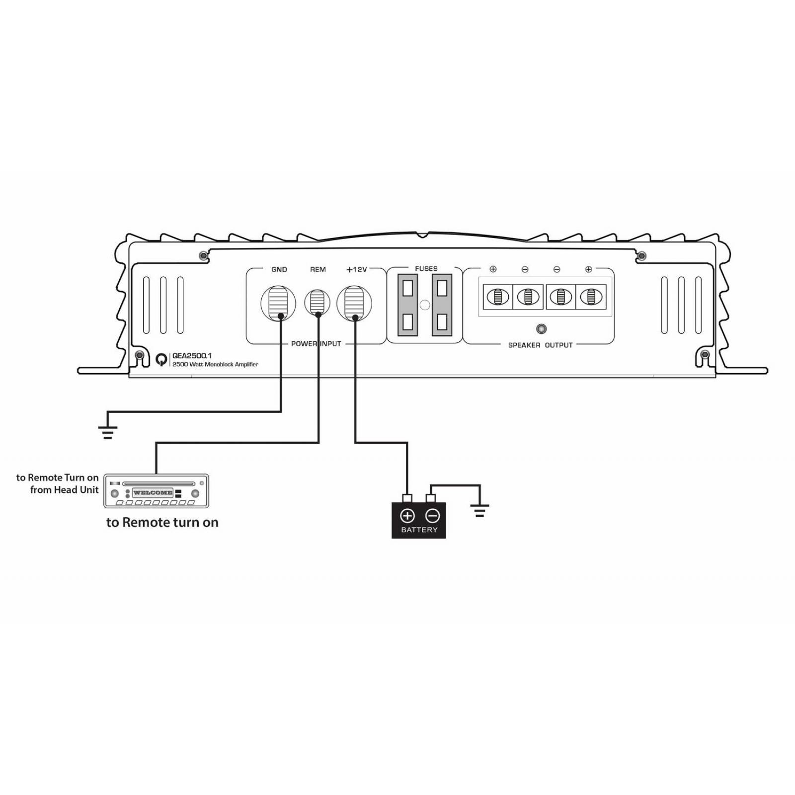 Amplificador Full Range 4 Canales Quantum QEA800.4 3200 Watts Clase AB 2 Ohms QEA Series 