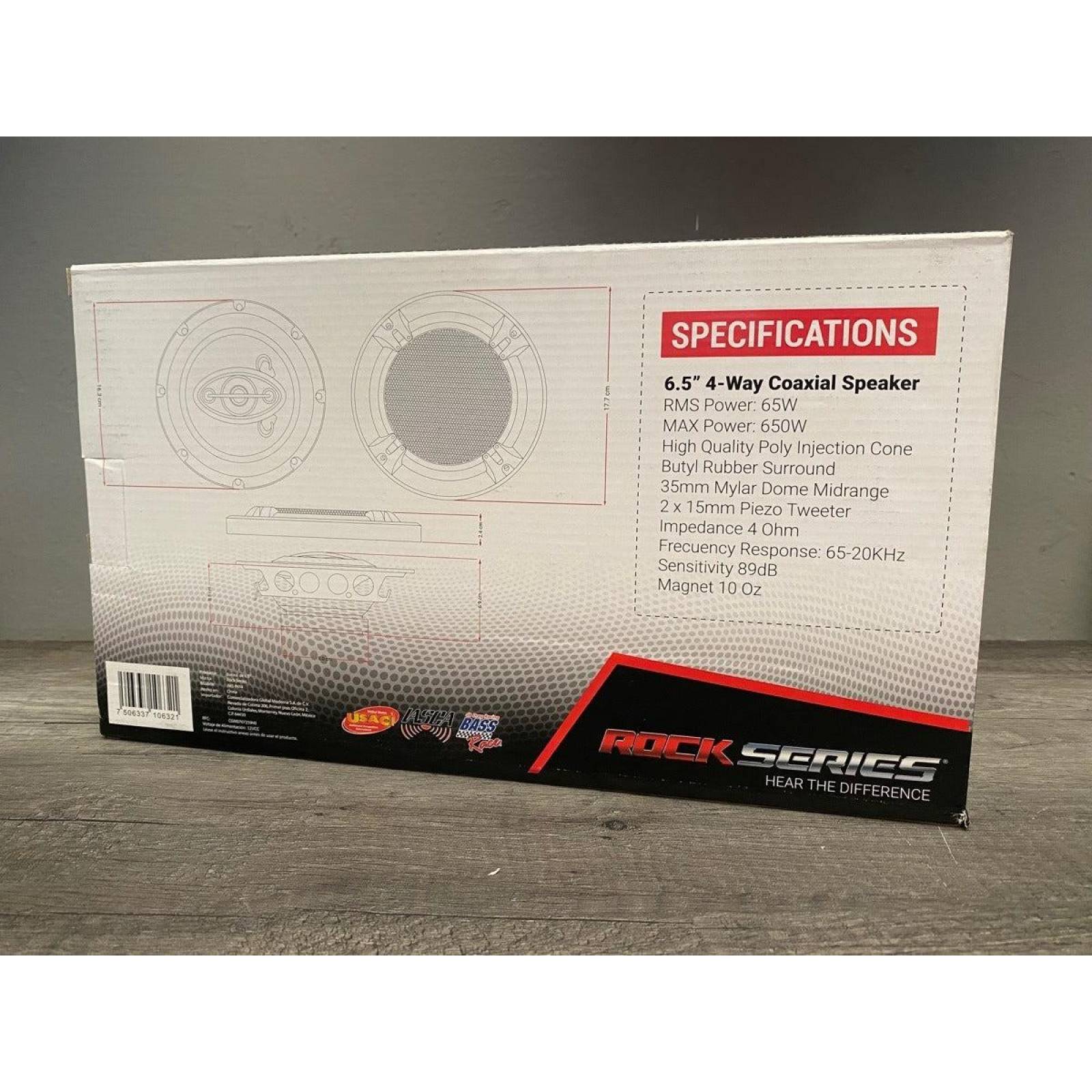 Bocinas Coaxiales Rock Series Rks-p654 240 Watts 6.5 Pulgadas 4 Vías 