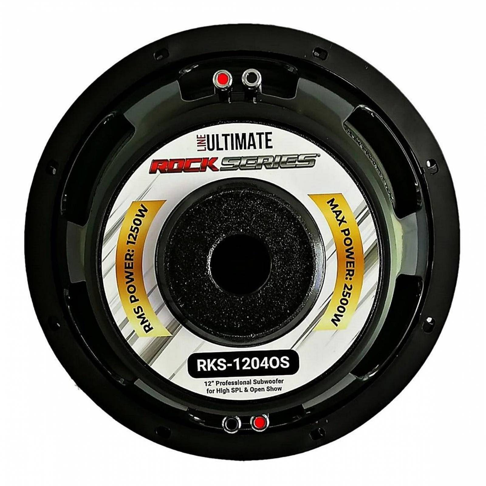 Subwoofer Rock Series RKS-1204OS 2500 Watts 12 Pulgadas 4 + 4 Ohms High SPL y Open Show Doble Bobina