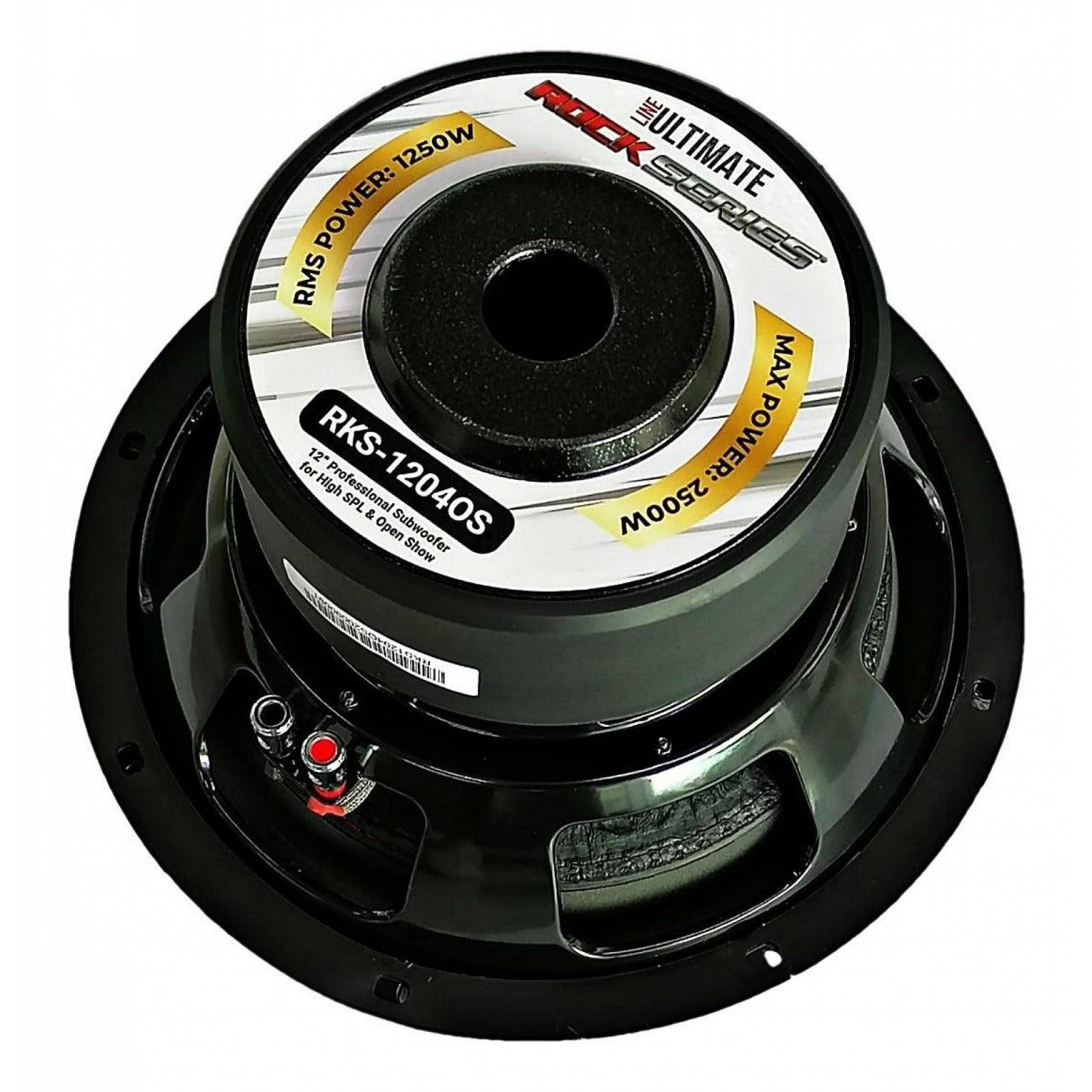 Subwoofer Rock Series RKS-1204OS 2500 Watts 12 Pulgadas 4 + 4 Ohms High SPL y Open Show Doble Bobina