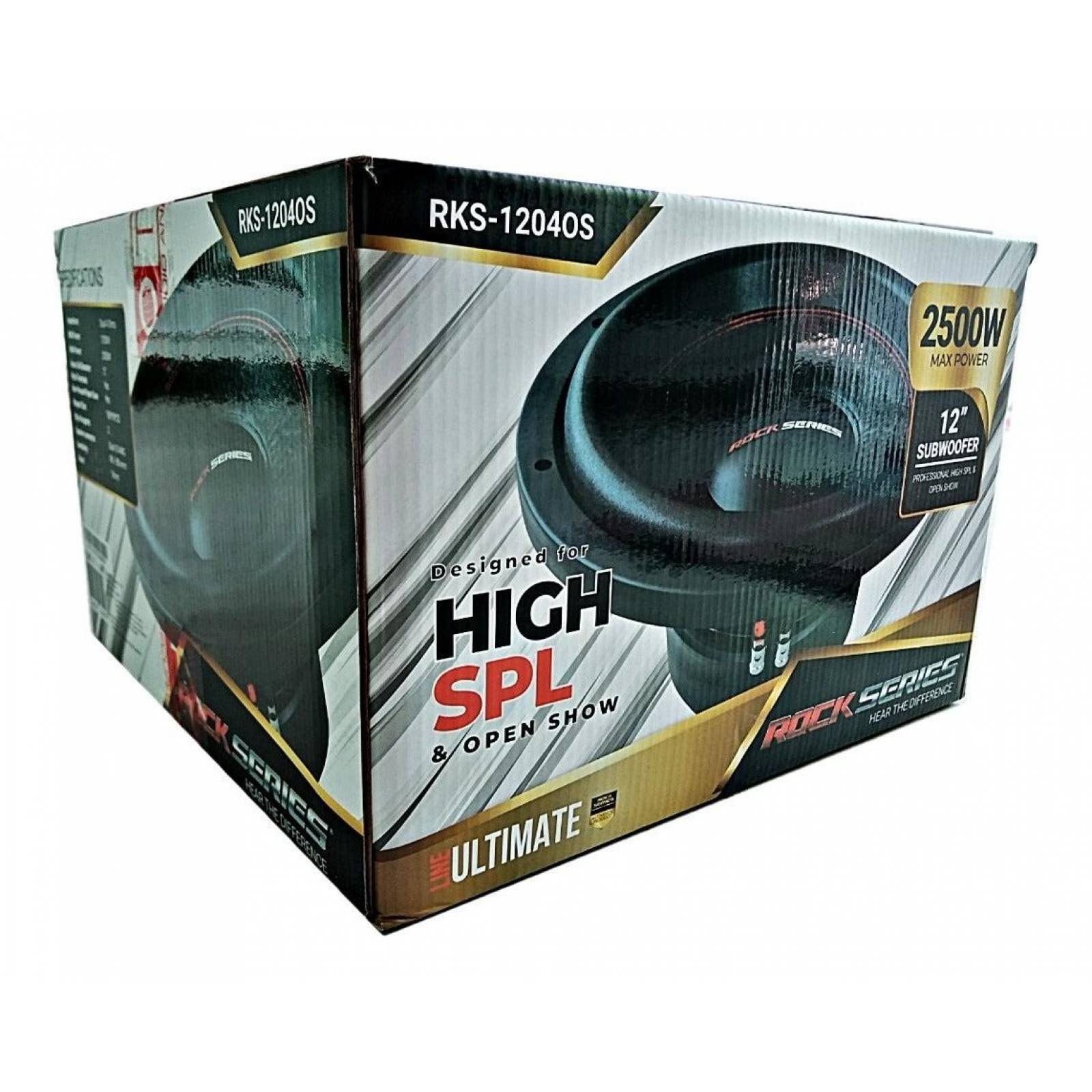 Subwoofer Rock Series RKS-1204OS 2500 Watts 12 Pulgadas 4 + 4 Ohms High SPL y Open Show Doble Bobina