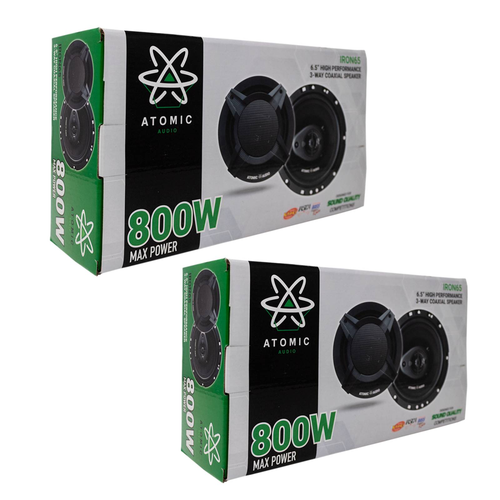 Paquete 4 Bocinas 6.5 Pulgadas 800w Max Atomic Audio Iron65 