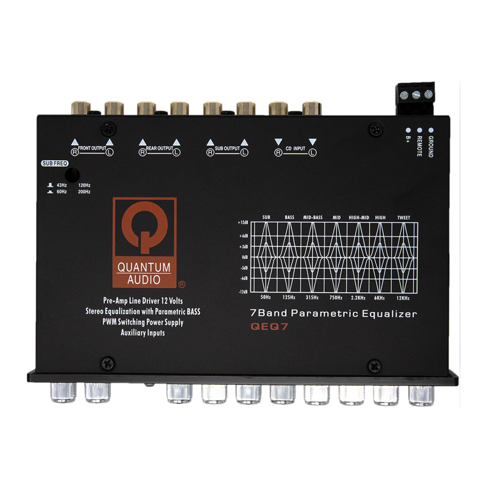 Ecualizador Paramétrico 7 Bandas Quantum Audio QEQ7 7 Volts Max 