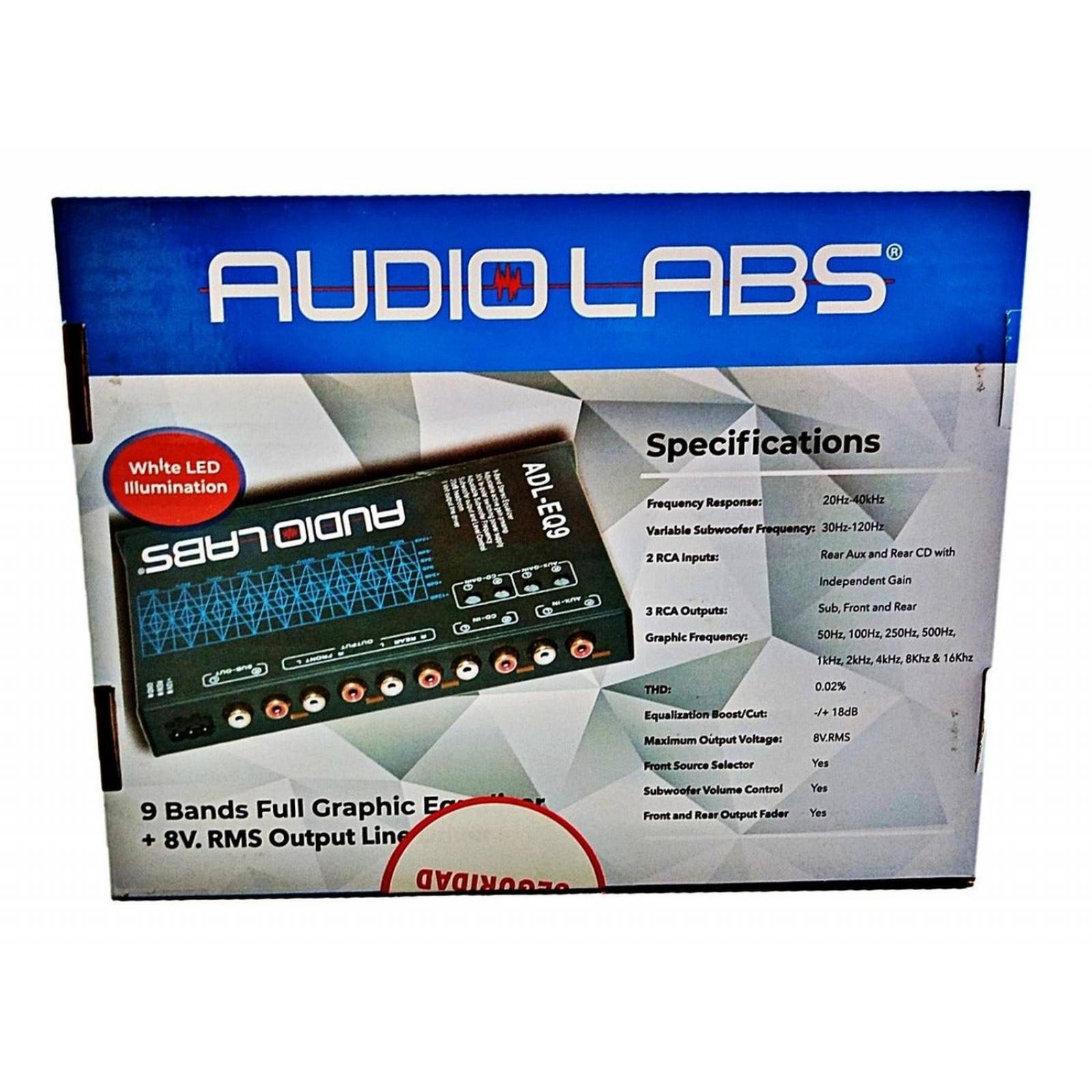 Ecualizador Gráfico Audio Labs ADL-EQ9 9 Bandas Line Driver 8 Volts RMS de Salida