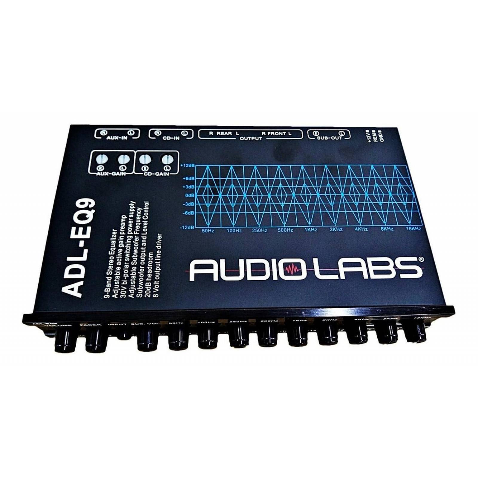 Ecualizador Gráfico Audio Labs ADL-EQ9 9 Bandas Line Driver 8 Volts RMS de Salida