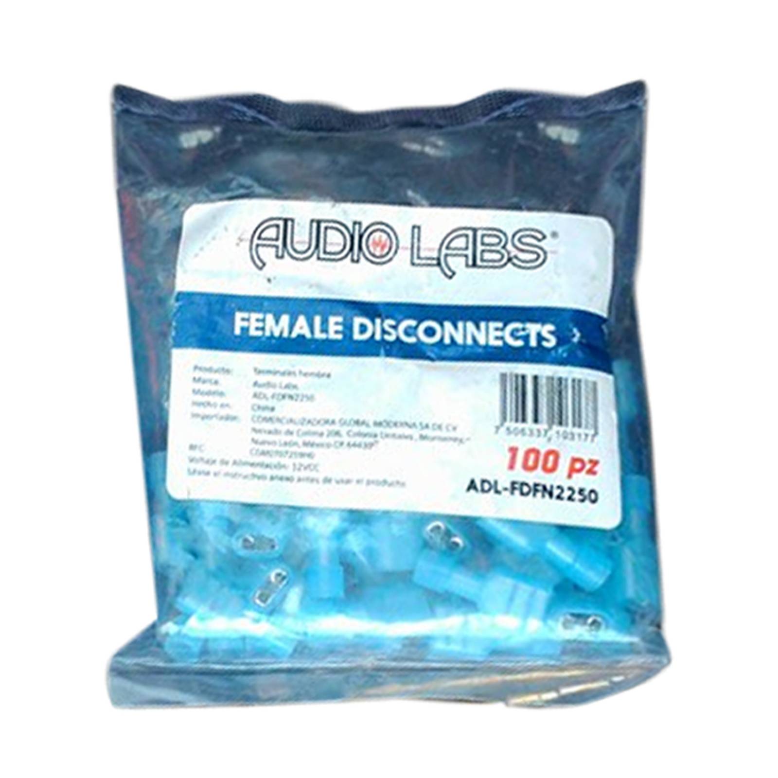 Zapata Forrada Audio Labs Adl-fdfn2250 Nylon Hembra Azul 