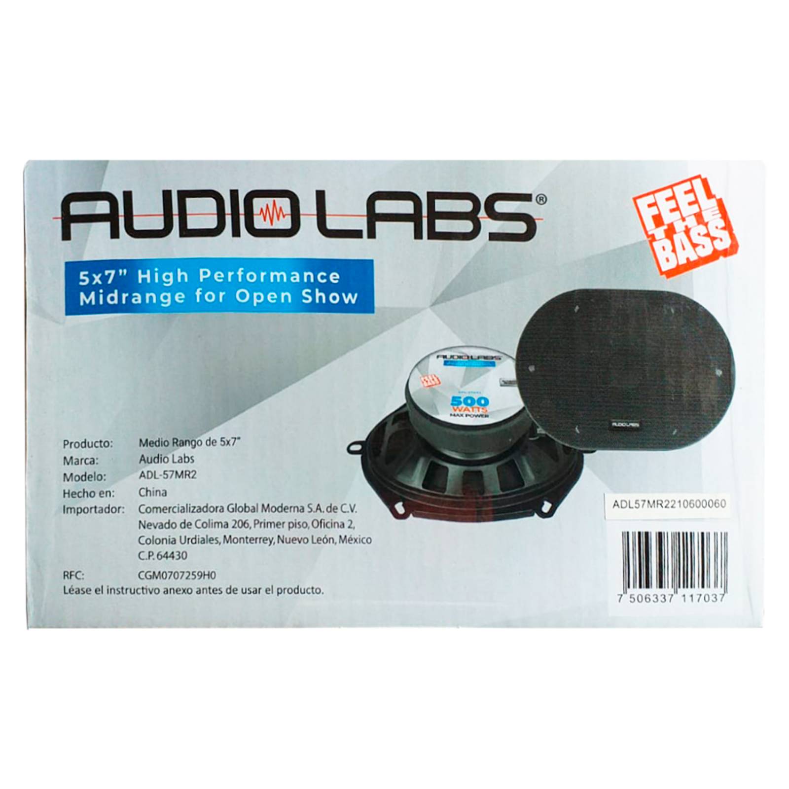 Medio Rango para Open Show Audio Labs ADL-57MR2 500 Watts Max 57 Pulgadas 250 Watts RMS (Venta indi 