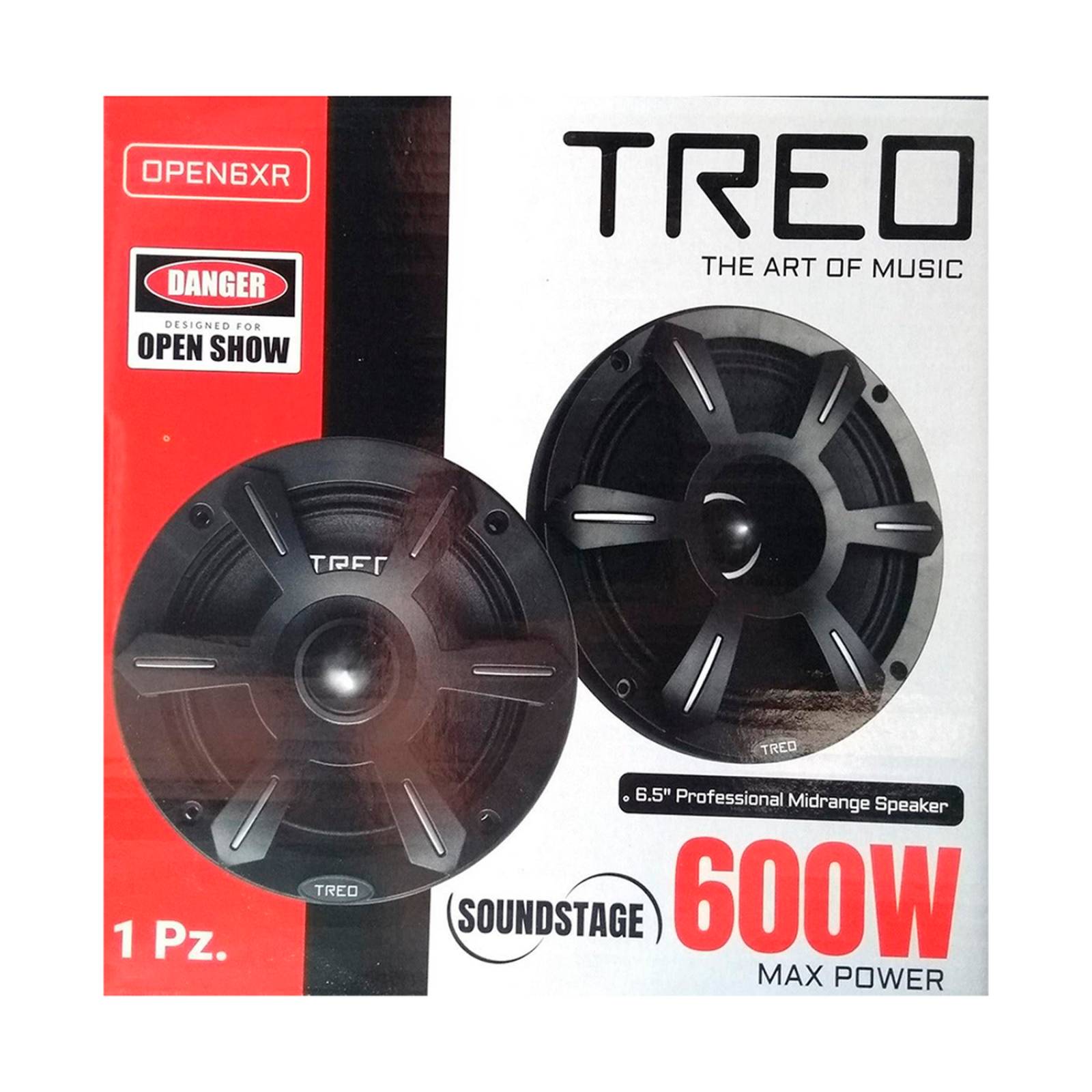 Medio Rango Open Show Profesional Treo OPEN6XR 500 Watts 6.5 Pulgadas 4 Ohms (Venta individual)