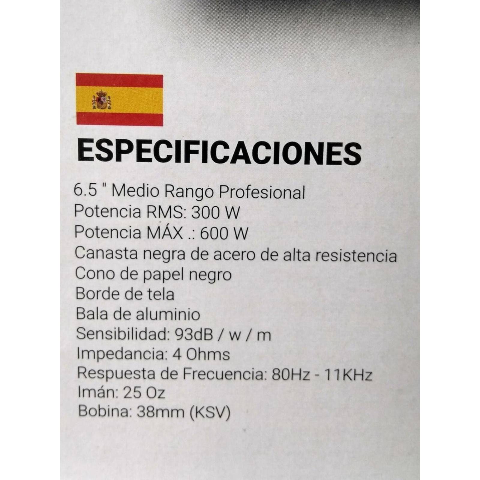 Medio Rango Open Show Profesional Treo OPEN6XR 500 Watts 6.5 Pulgadas 4 Ohms (Venta individual)