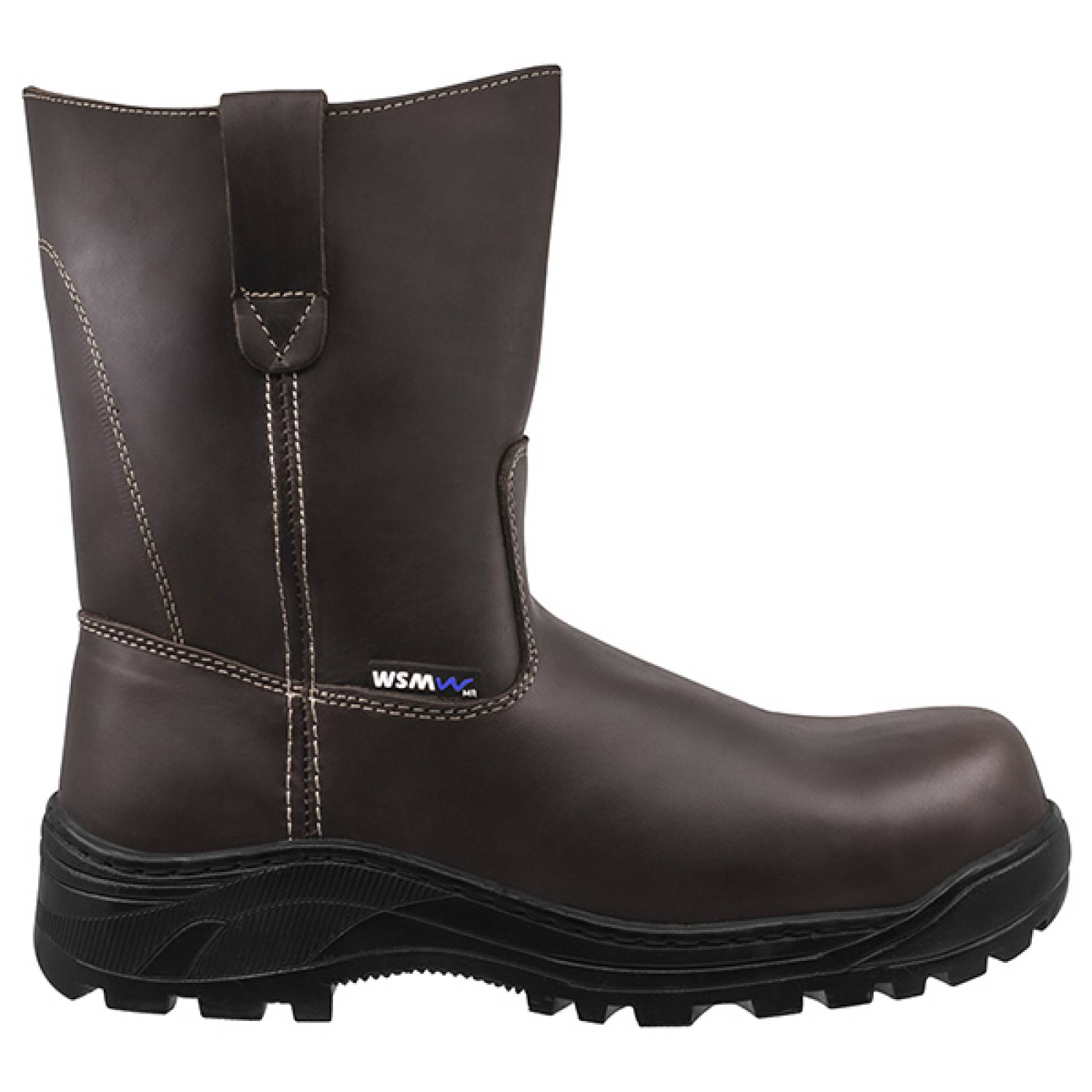 Bota de Seguridad WSM tipo Ropper. Ergonómica con casquillo de Policarbonato. Zapato de Trabajo tipo Petrolera. Es un calzado Industrial muy antiderrapante. Est. Ropper