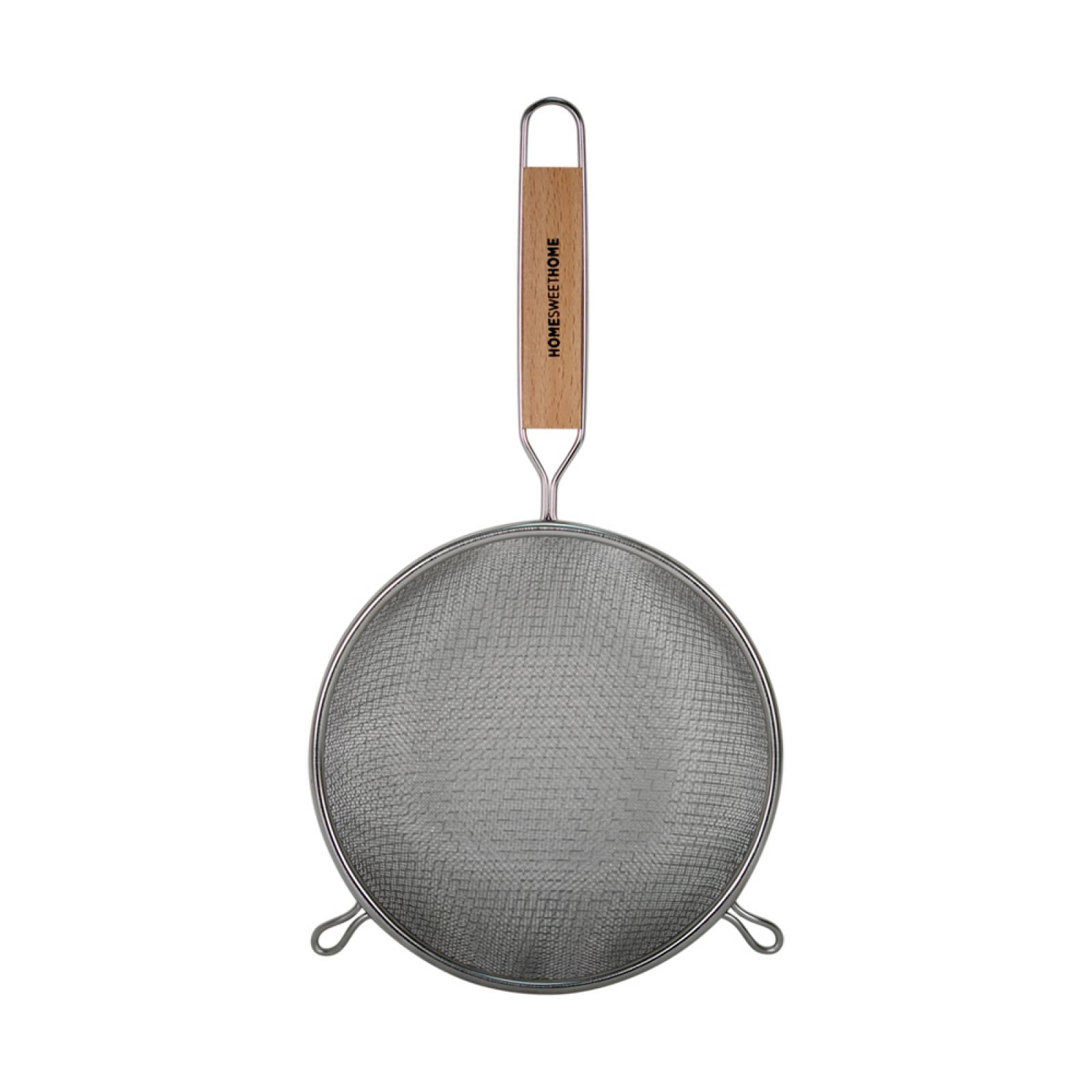 Colador Doble Malla Mango De Madera 16 Home Sweet Home