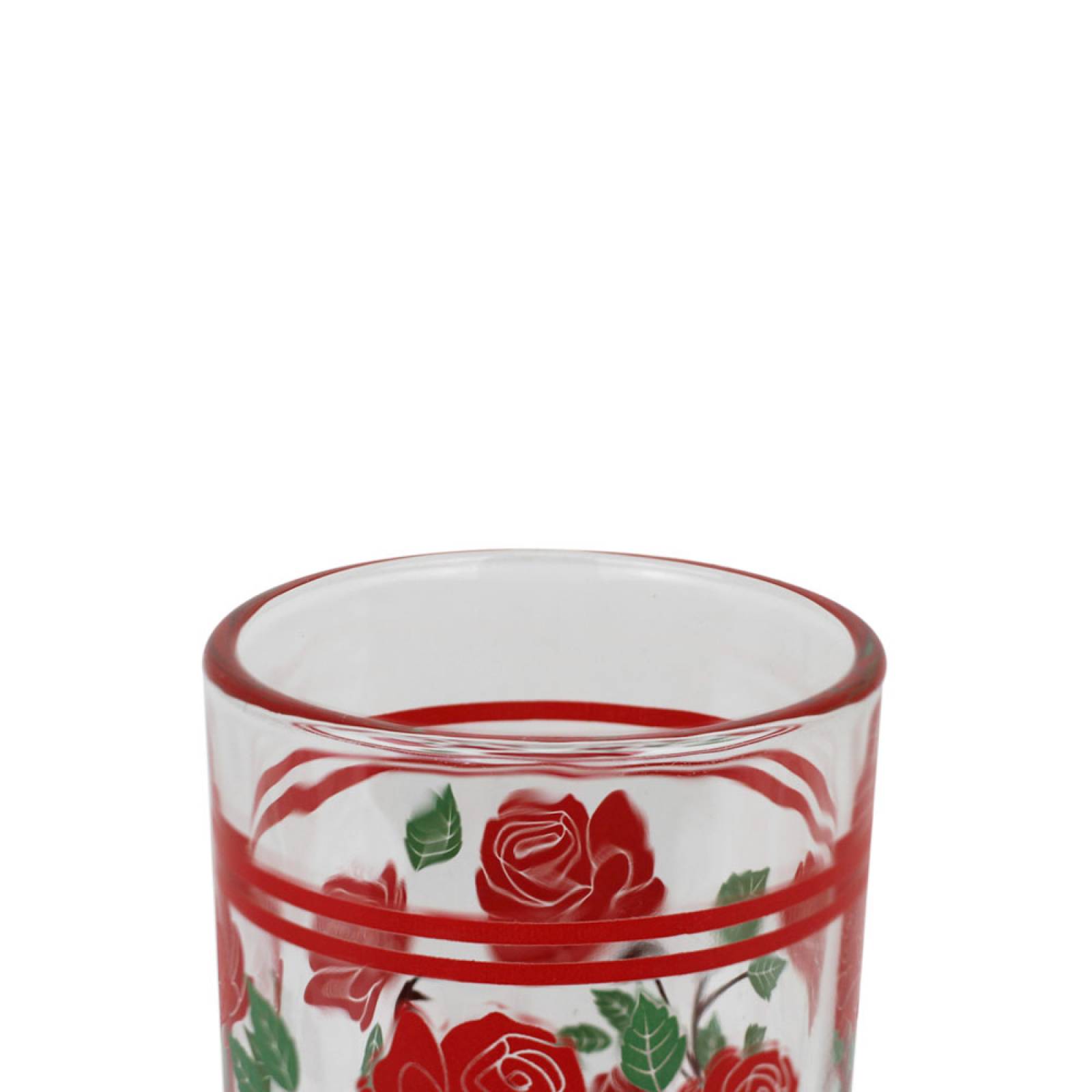 Juego De 6 Vasos Rosas Rojas