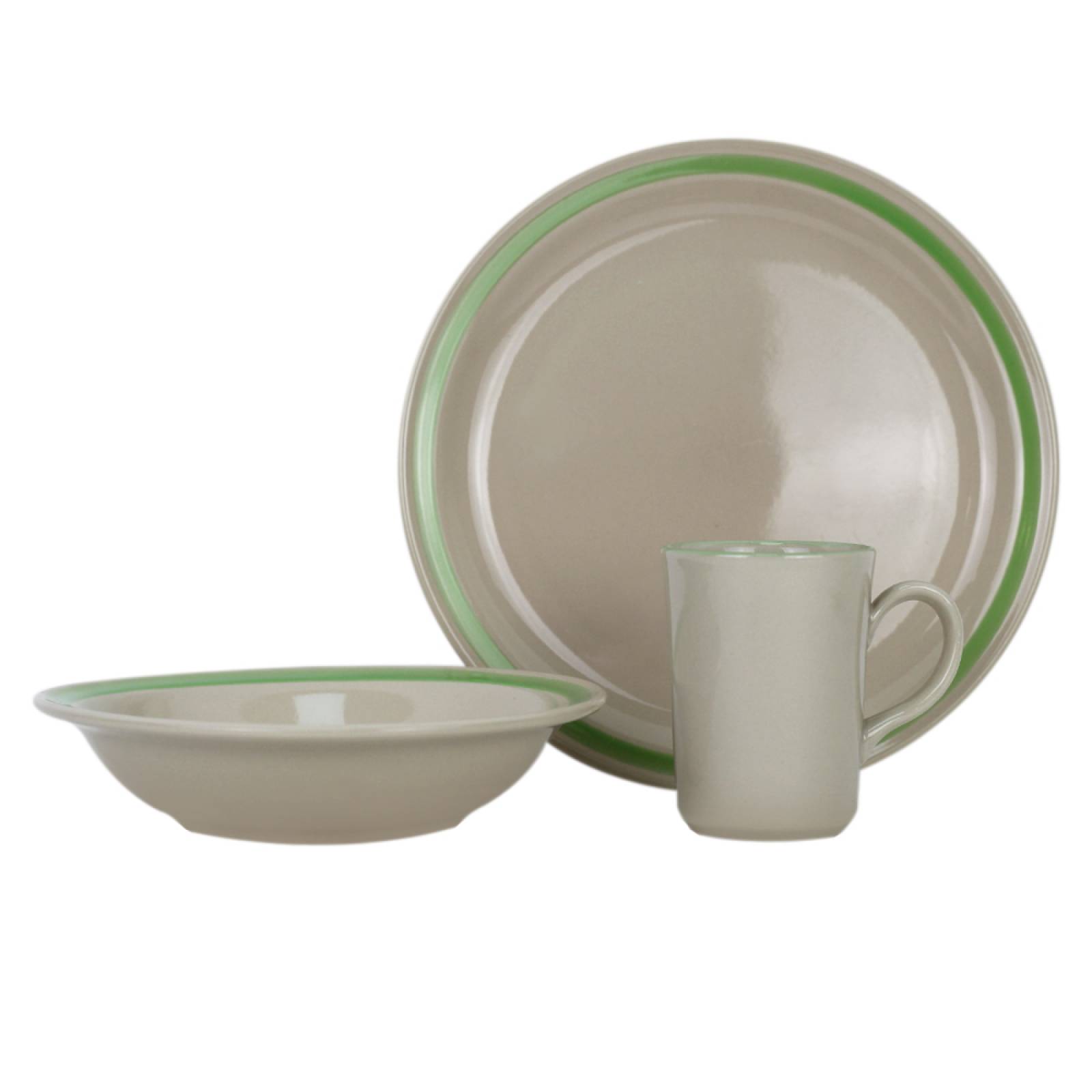 Vajilla 12 piezas Blush Verde Icono Santa Anita