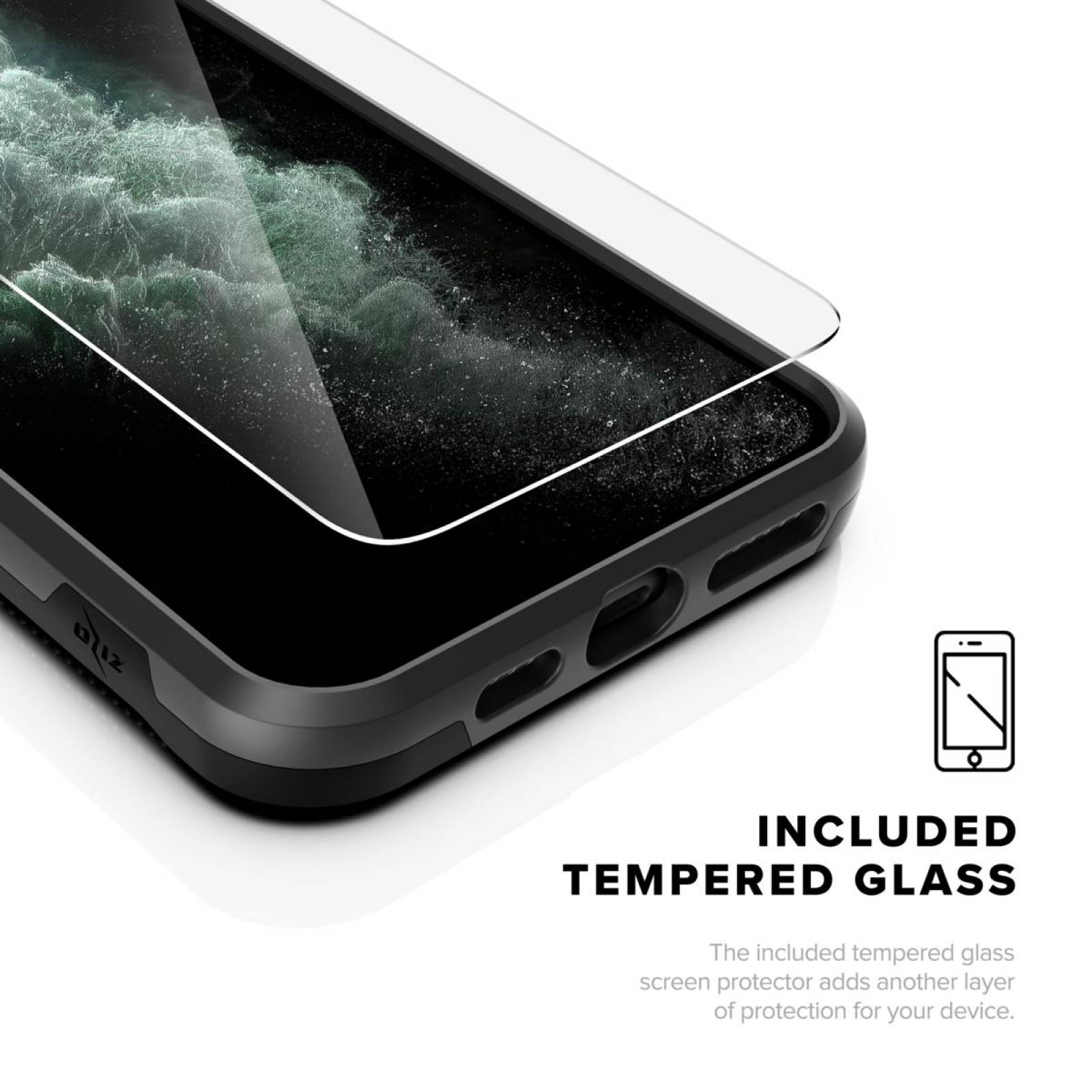 Funda iPhone 11 Pro Max   cristal 9H ZIZO ION negro